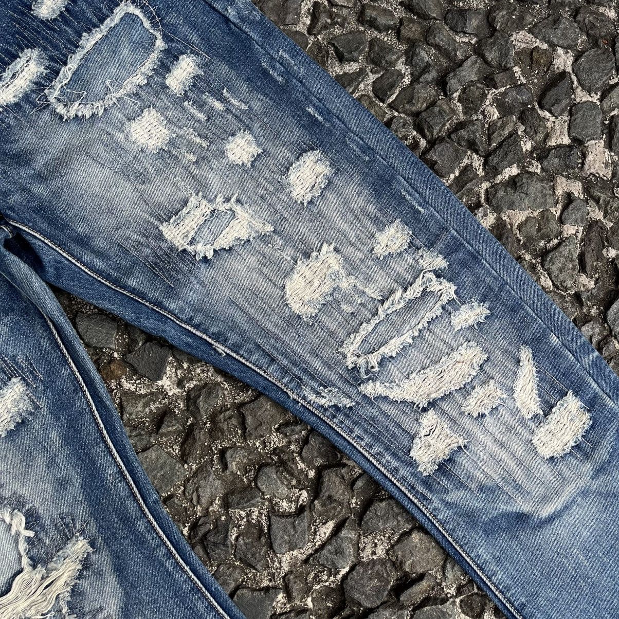 RRL Ralph Lauren Vintage Double RL Cut 528 Slim Boot Distressed Denim Size US 31 - 7 Thumbnail