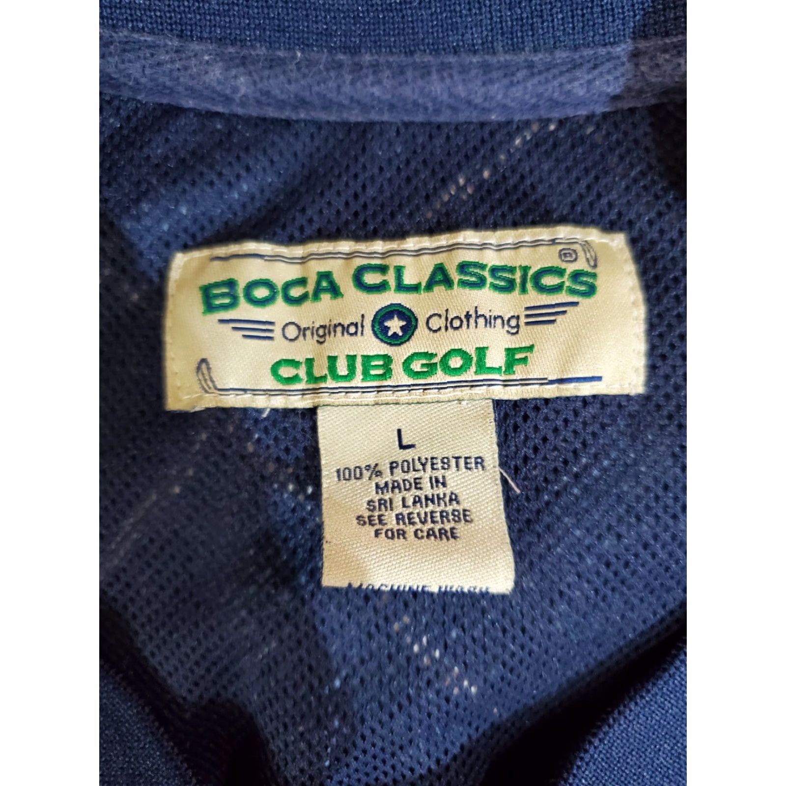 Vintage VINTAGE Boca Classics Club Golf Pullover V-Neck Windbreaker Mens Large Blue/Gold Windbreaker Solid Blue Logo 90s (if applicable) Mens Size US L / EU 52-54 / 3 - 4 Thumbnail