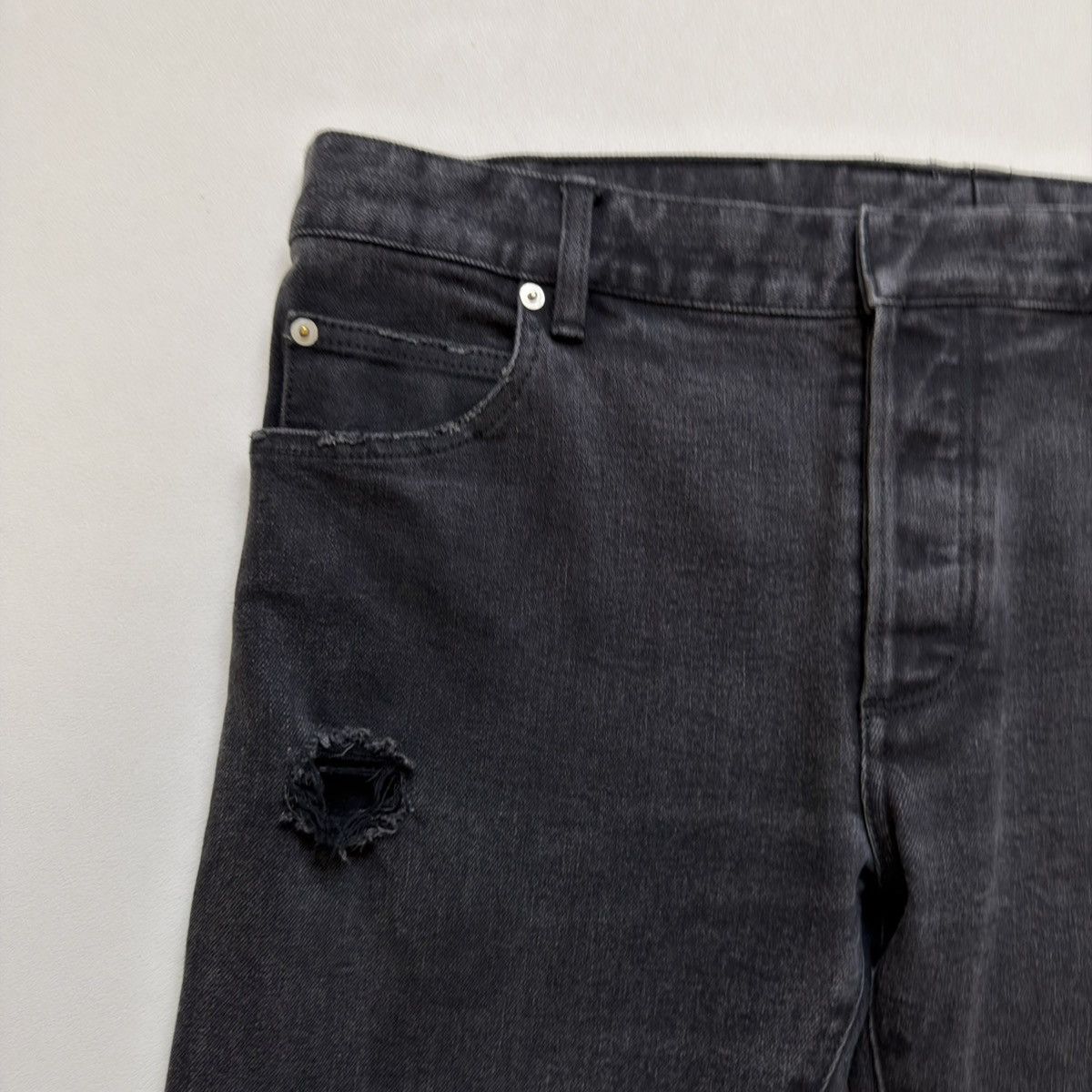 Balmain 2012 ‘Knee Blowout’ Washed Black Jeans Size US 34 / EU 50 - 3 Thumbnail