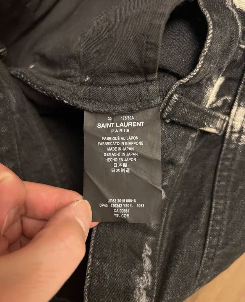 Saint Laurent Paris × Yves Saint Laurent Saint black and white jeans by oil pollution and erosion Size US 30 / EU 46 - 6 Thumbnail