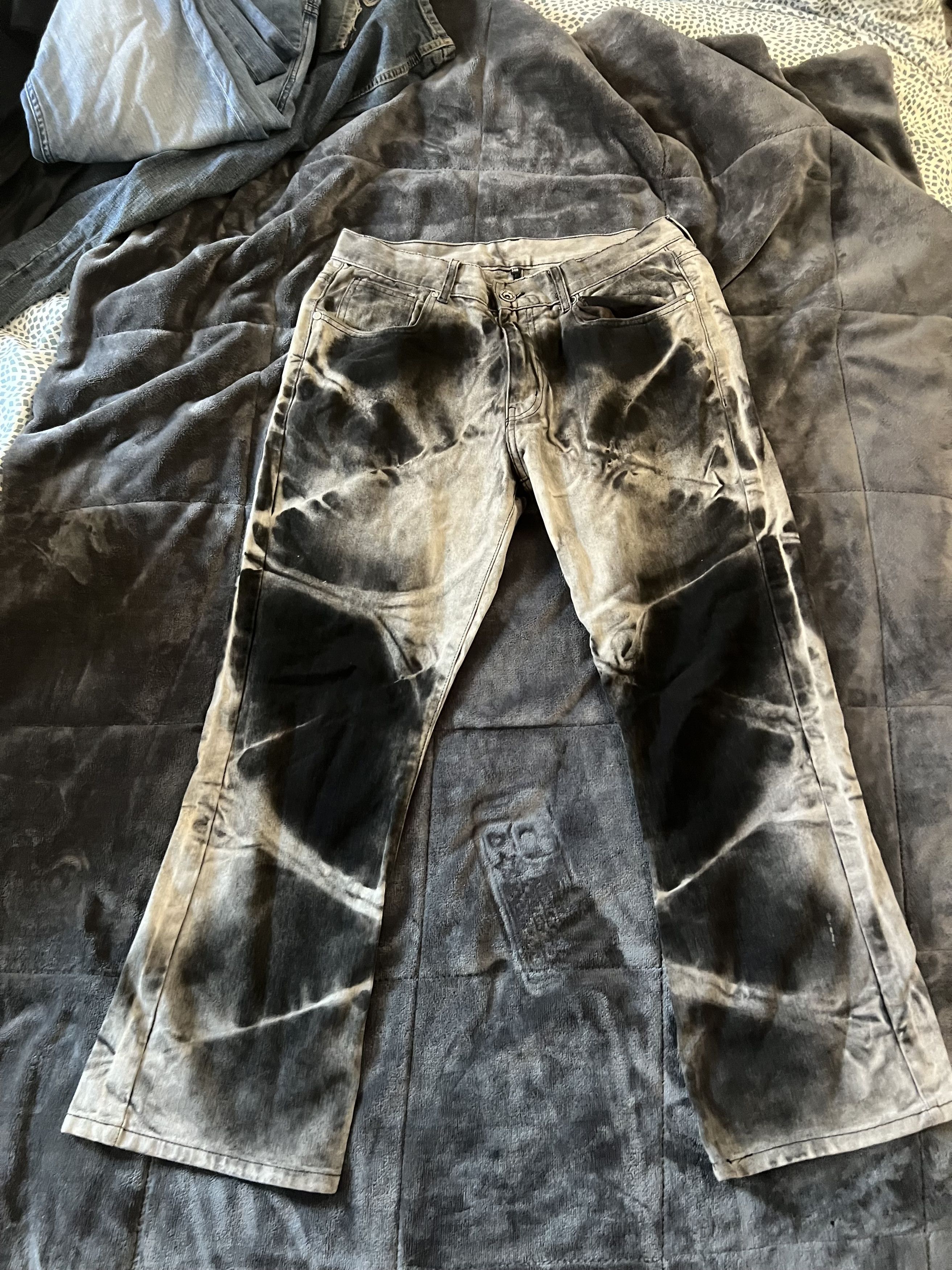 Other black acid bleach wash denim Size US 34 / EU 50 - 1 Thumbnail