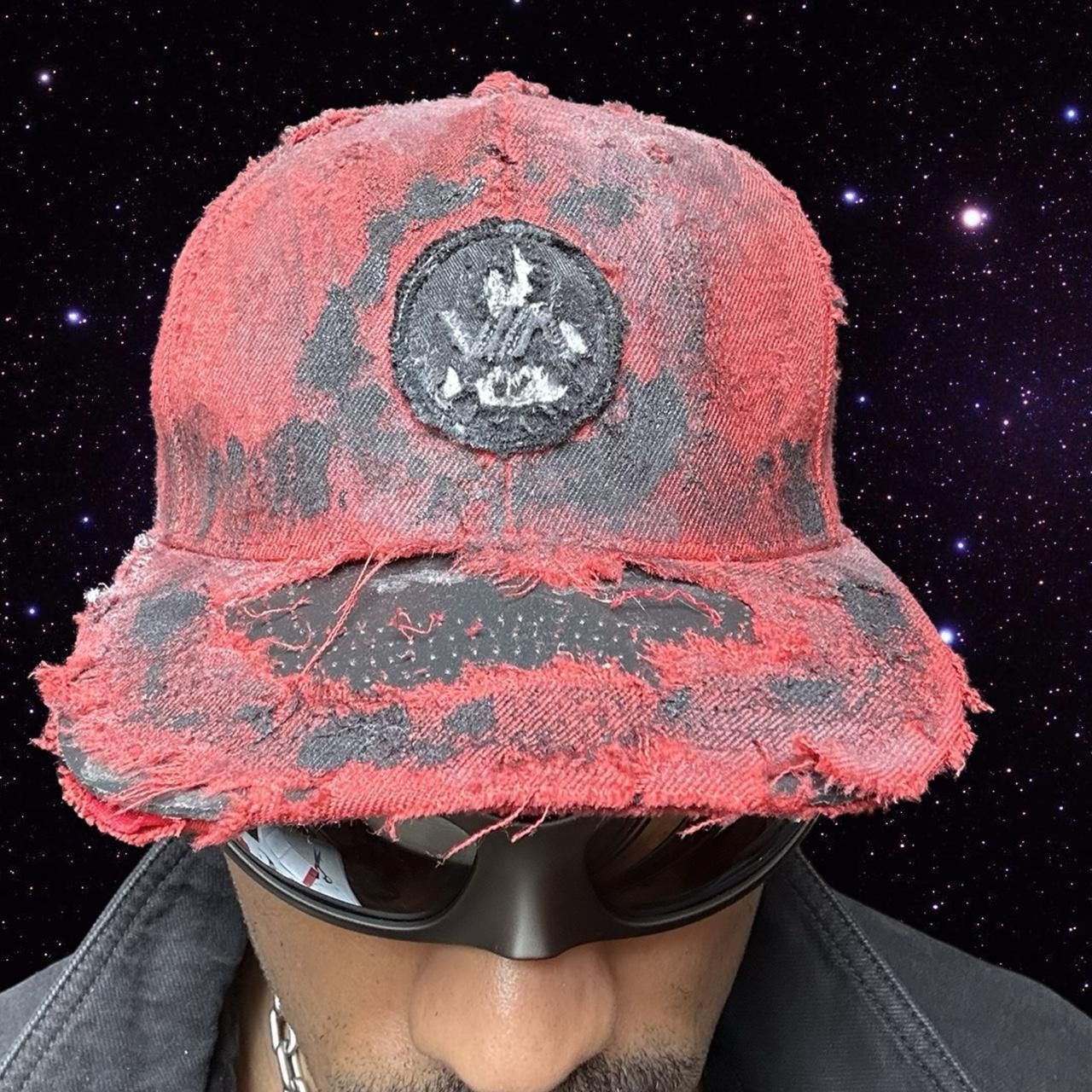 RVCA Custom RVCA Red & black distressed SnapBack cap Size ONE SIZE - 3 Thumbnail