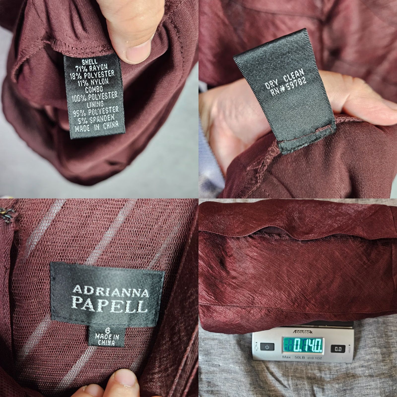 Adrianna Papell Adrianna Papell Dress Sz 6 Burgundy Tiered Ruffle Cocktail Formal Sleeveless Size M / US 6-8 / IT 42-44 - 8 Thumbnail