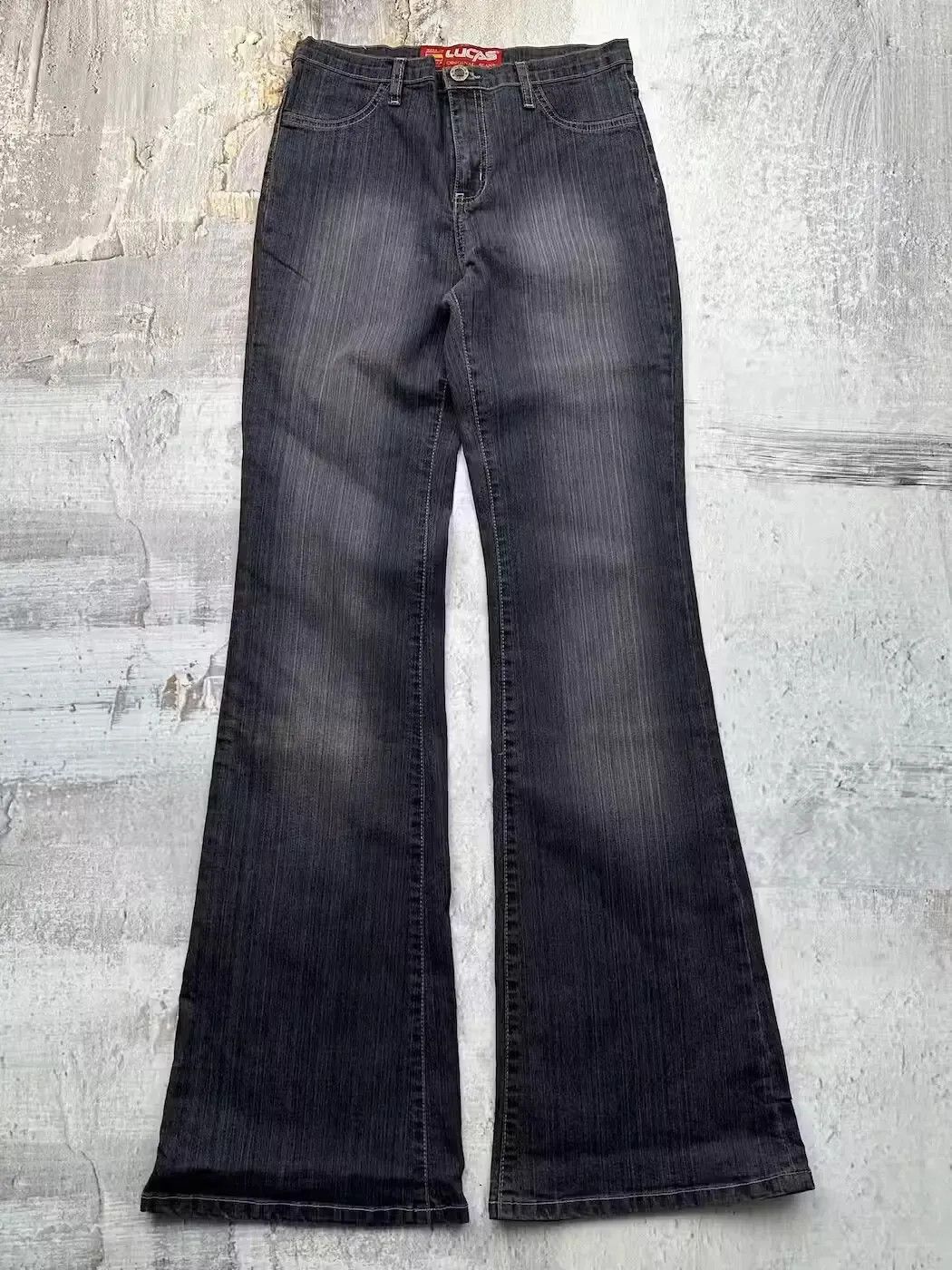 Designer × Streetwear Feng System Black Distressed Flare