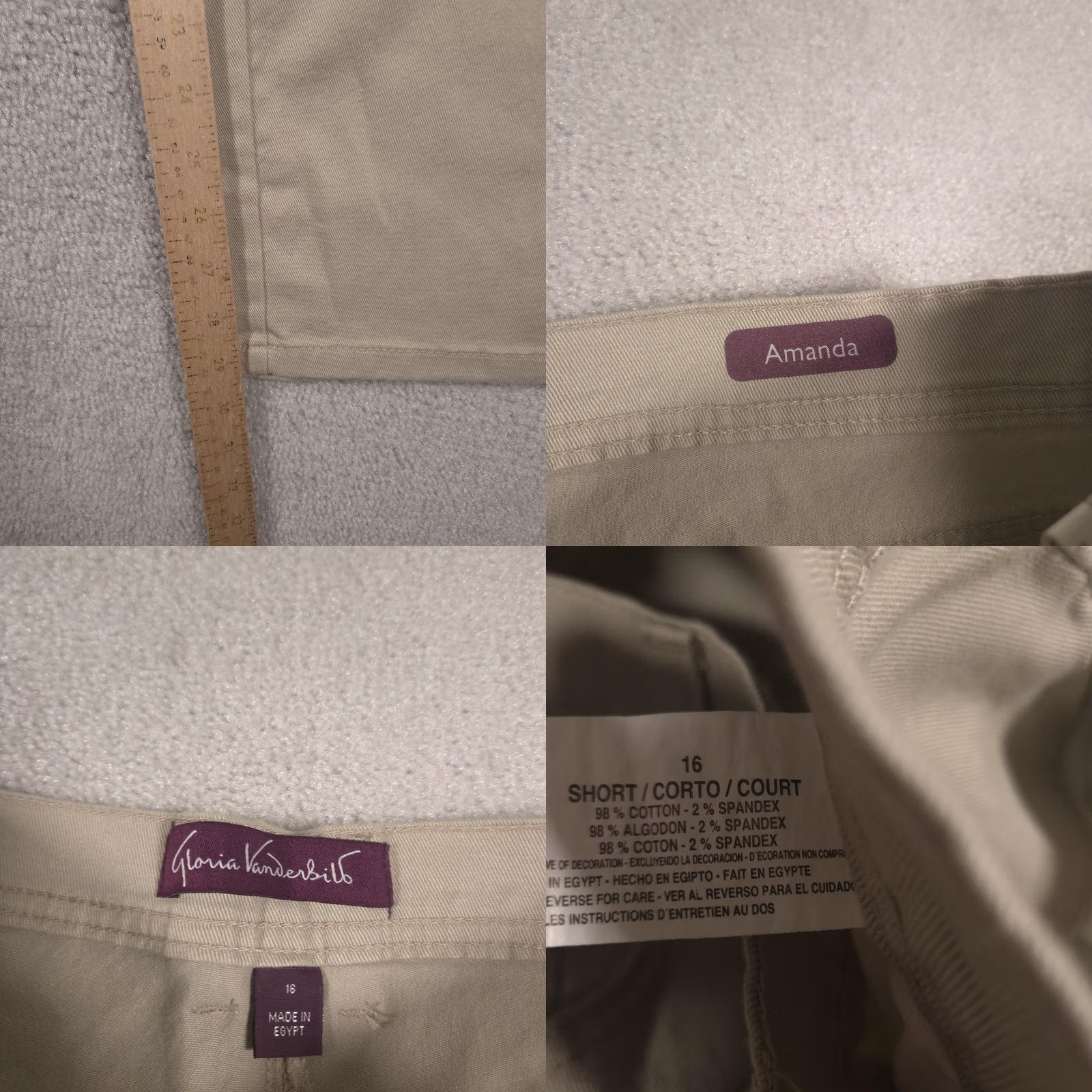 Gloria Vanderbilt Gloria Vanderbilt Jeans Womens 16 Short Beige High Rise Tapered Stretch Emergent: Violet? Size 38" / US 16 / IT 52 - 8 Thumbnail