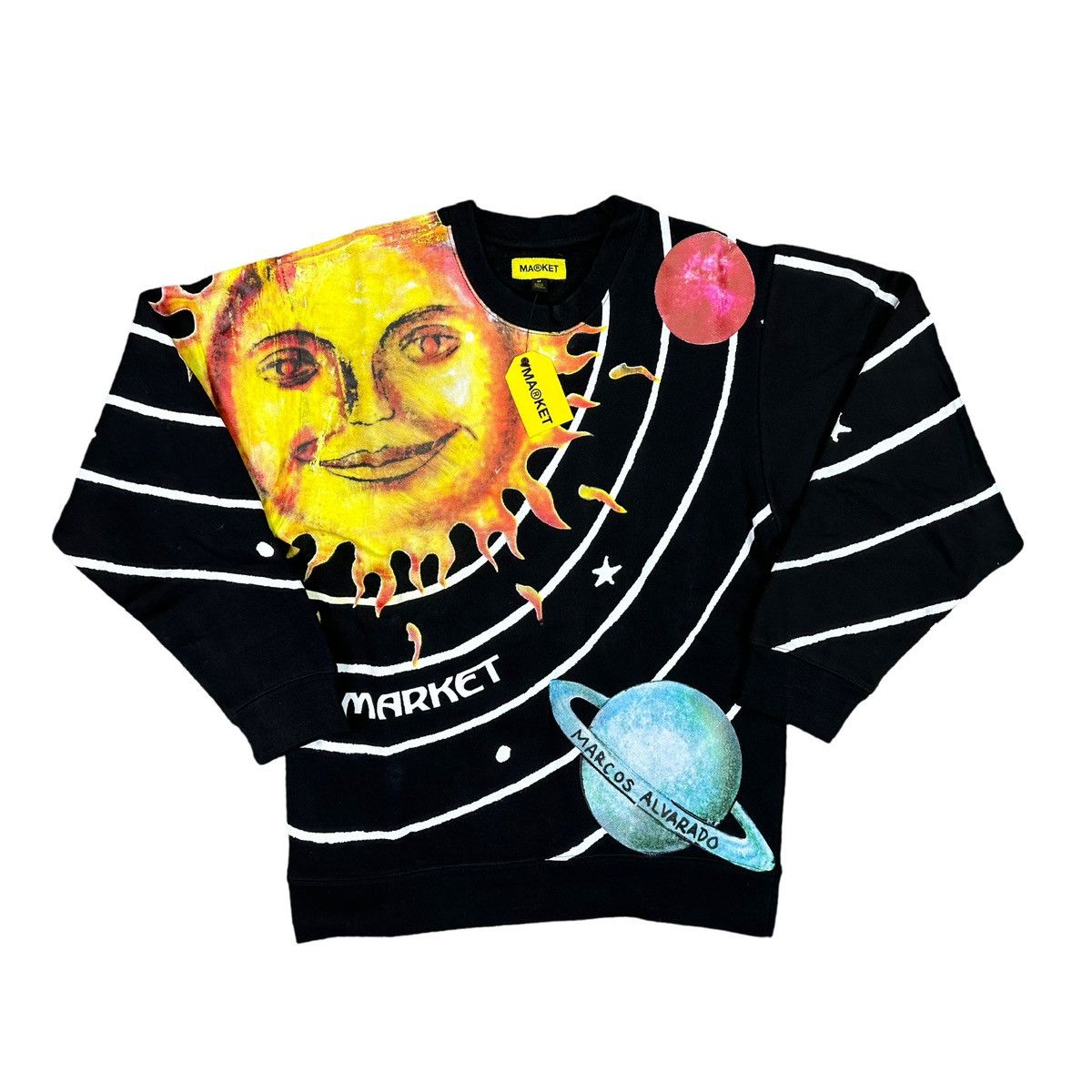 image of Market Solar System Aop Crewneck Sweatshirt, Men's (Size Medium)