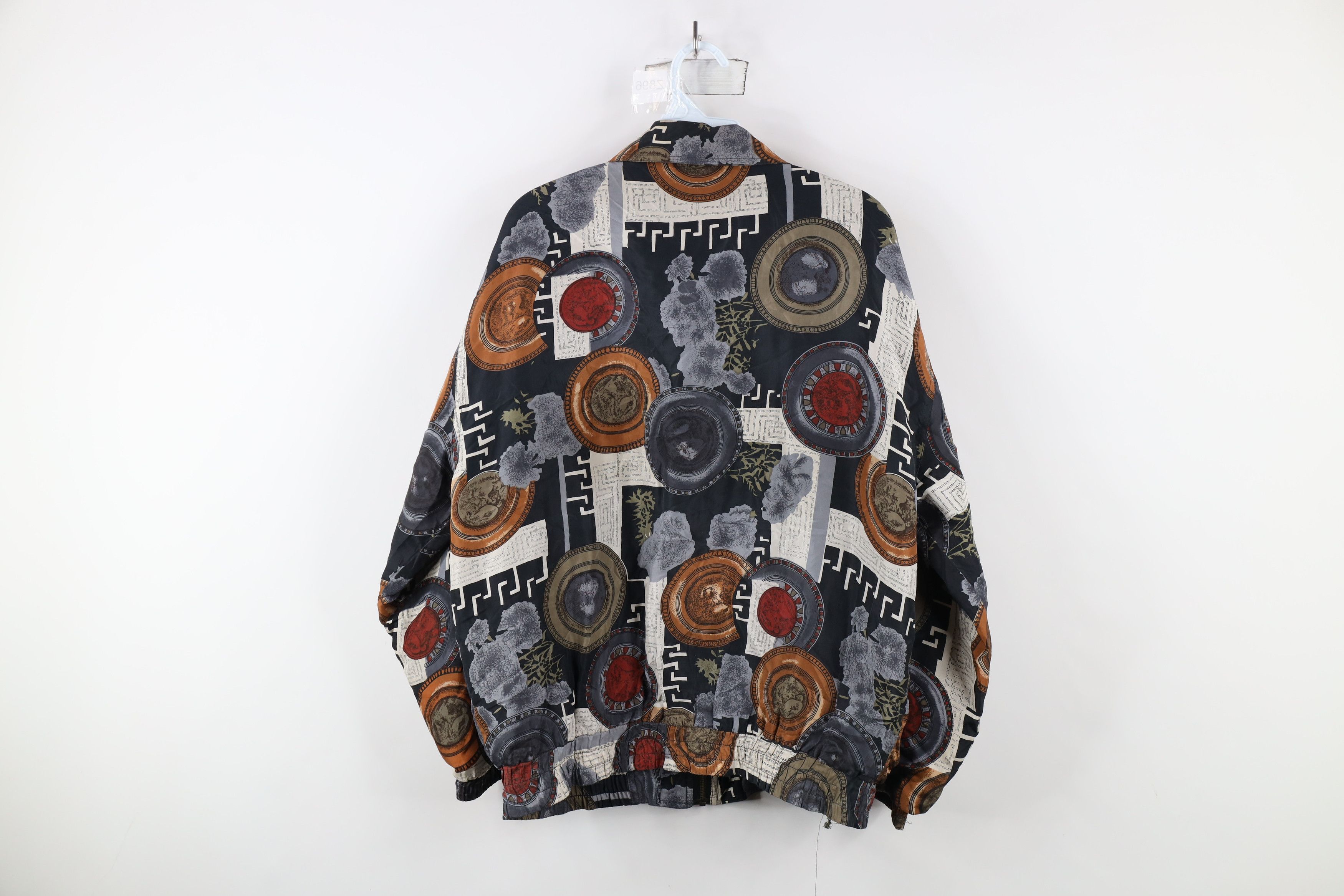 Vintage Vintage 90s Streetwear Silk Geometric Windbreaker Jacket Size M / US 6-8 / IT 42-44 - 11 Thumbnail