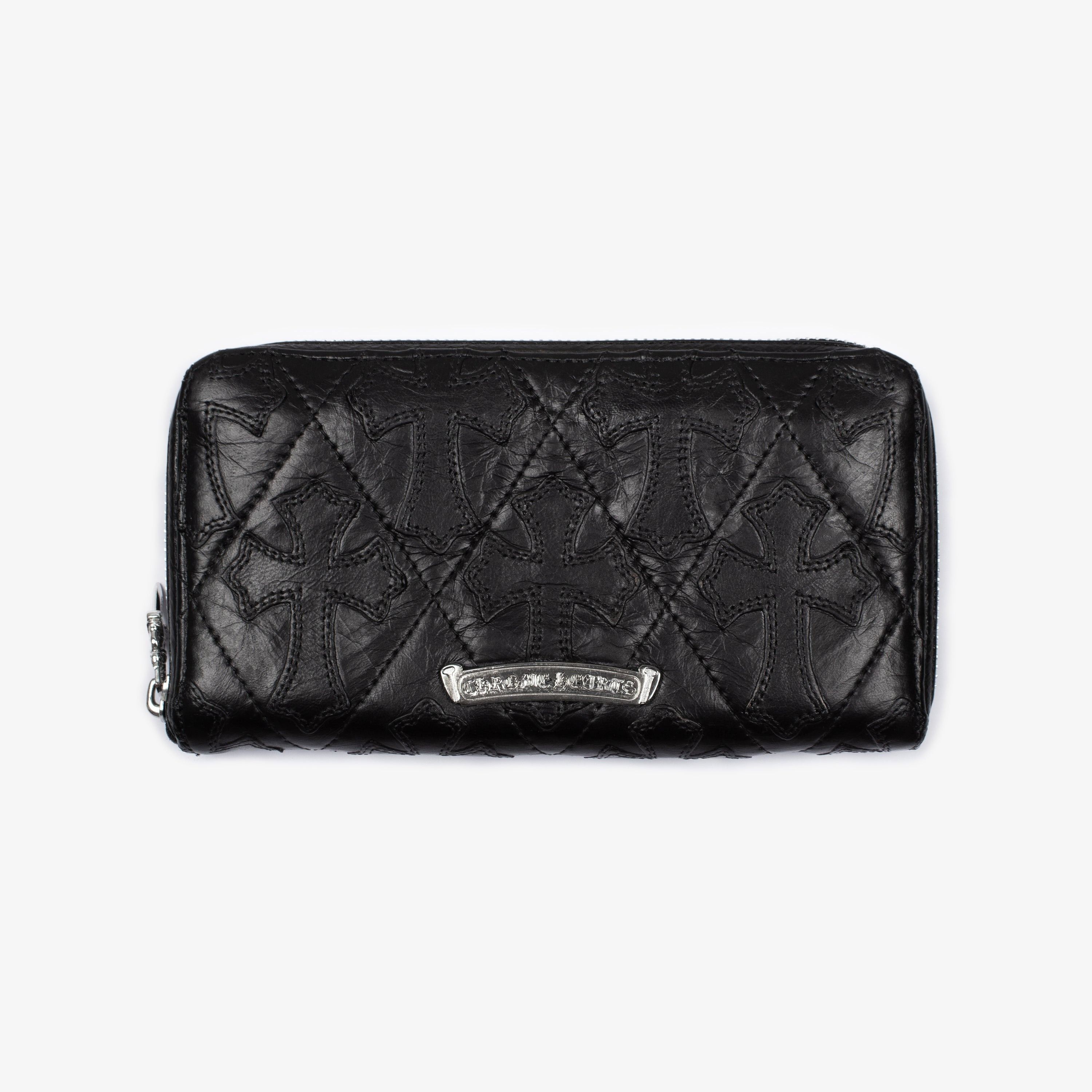 Chrome Hearts CHROME HEARTS BLACK QUILTED CROSS PATCH ZIP WALLET Size ONE SIZE - 3 Thumbnail