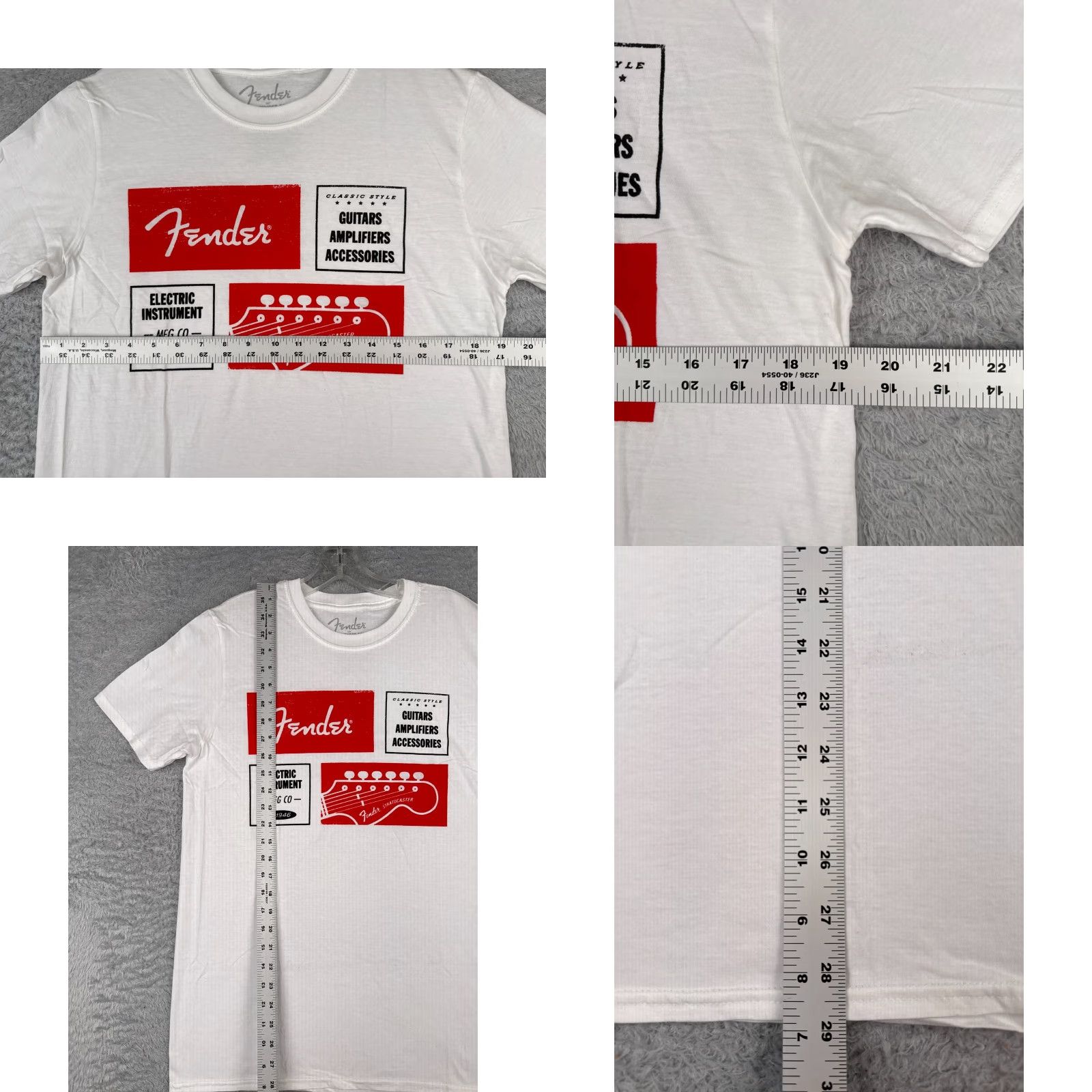 Fender Fender Shirt Men Medium White Red 1964 Stratocaster 100% Cotton NEW T-Shirt Mens Short Sleeve Crew Neck Jersey Size US M / EU 48-50 / 2 - 8 Thumbnail