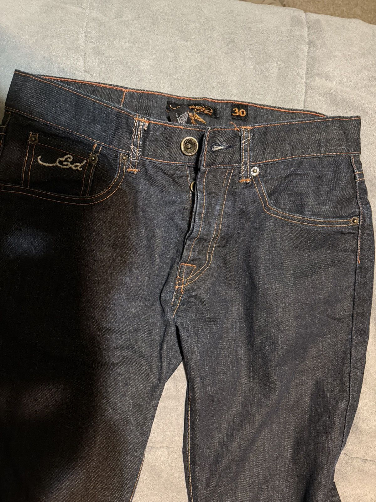 Ed Hardy Y2k vintage christian audigier ed hardy crystal denim Size US 31 - 7 Thumbnail