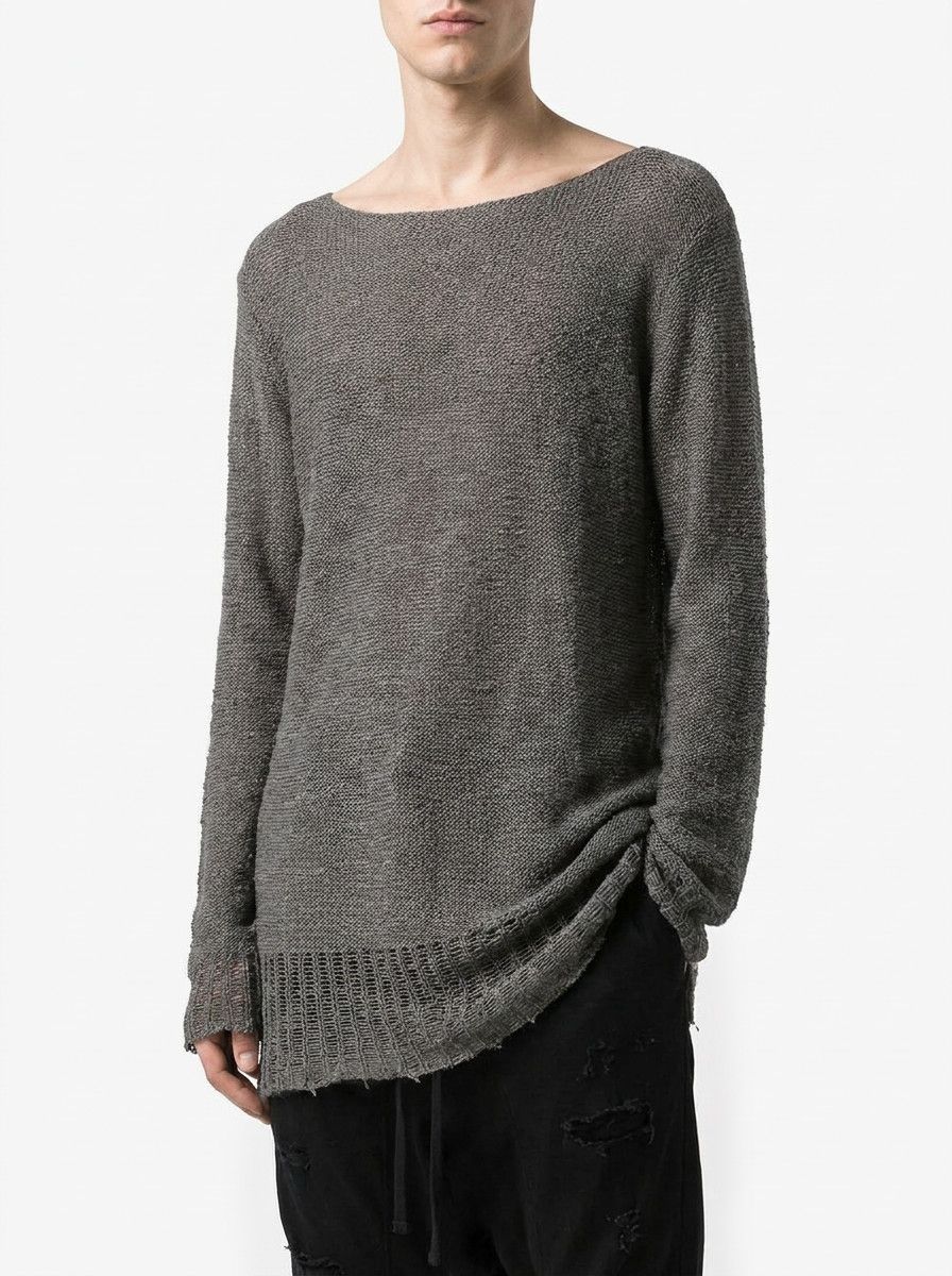 Cedric Jacquemyn HRAUN 100% Silk Loose Knit Sweater Gray, Cedric Jacquemyn Size US M / EU 48-50 / 2 - 1 Thumbnail