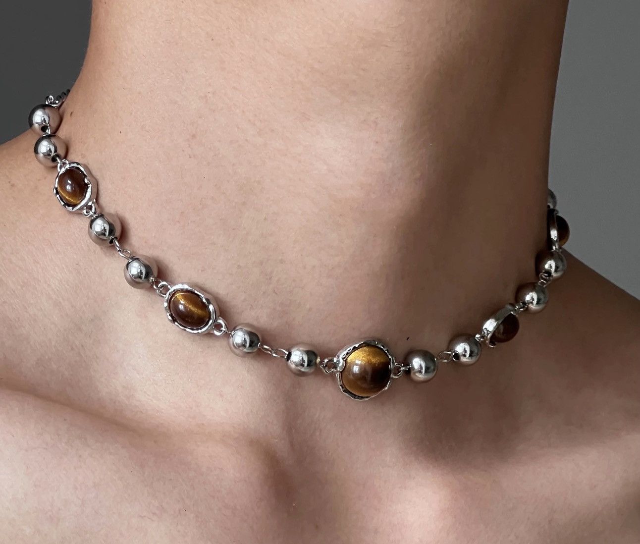 Japanese Brand × Jewelry Retro punk gem beads chain necklace choker Size ONE SIZE - 2 Thumbnail