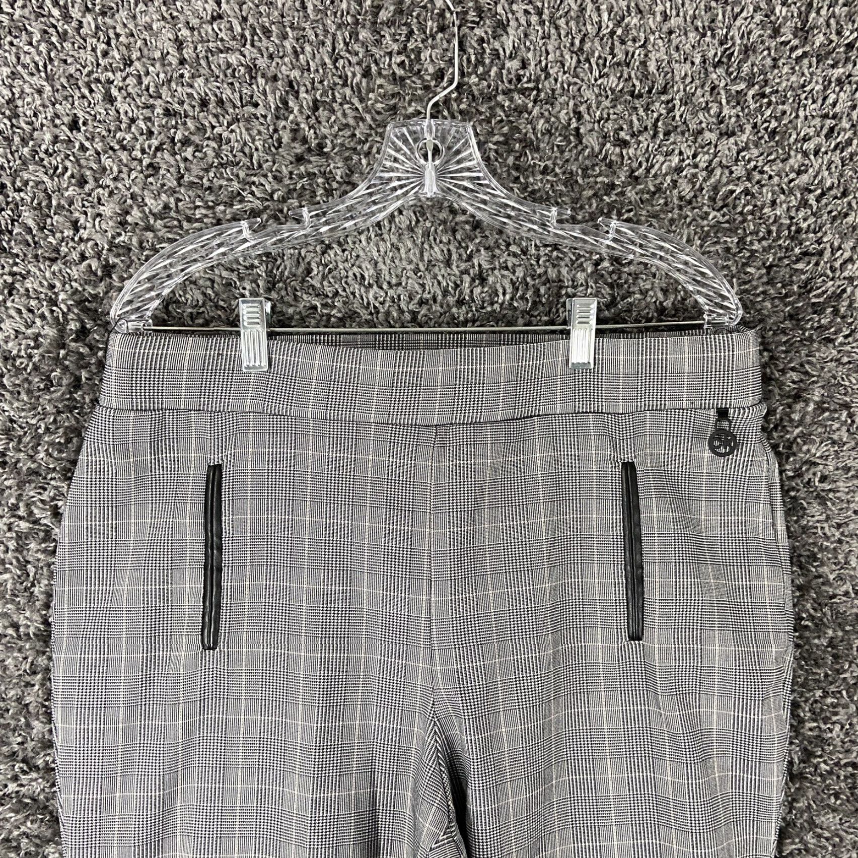 Calvin Klein Calvin Klein Pants Women Gray Plaid Skinny Dress Pants 16 Size 38" / US 16 / IT 52 - 4 Thumbnail