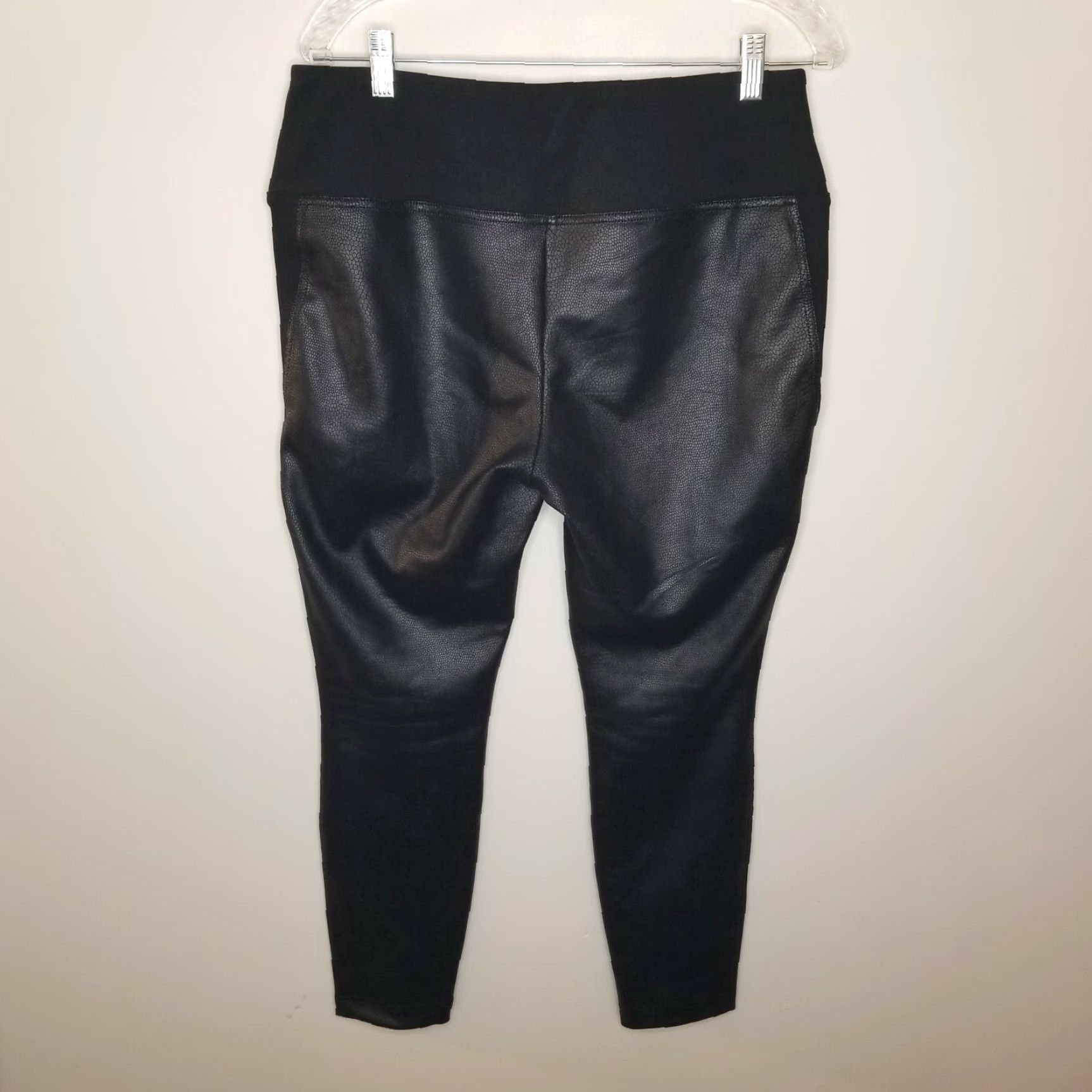 Skin SHARAGANO Black Lizard Skin Print Leggings Activewear Women Regular Size L Size 36" / US 14 / IT 50 - 4 Thumbnail