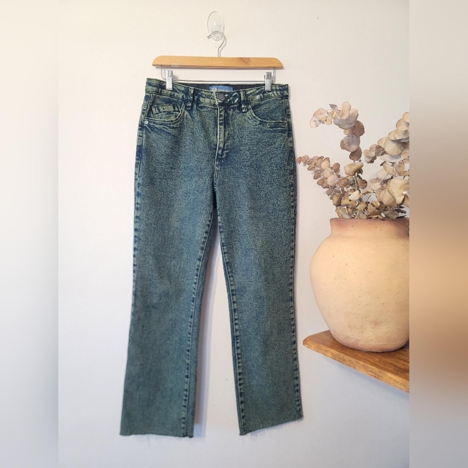 Other Democracy “Absolution” Green Tint Denim Acid Wash Sz 8 Size 30" / US 8 / IT 44 - 1 Thumbnail