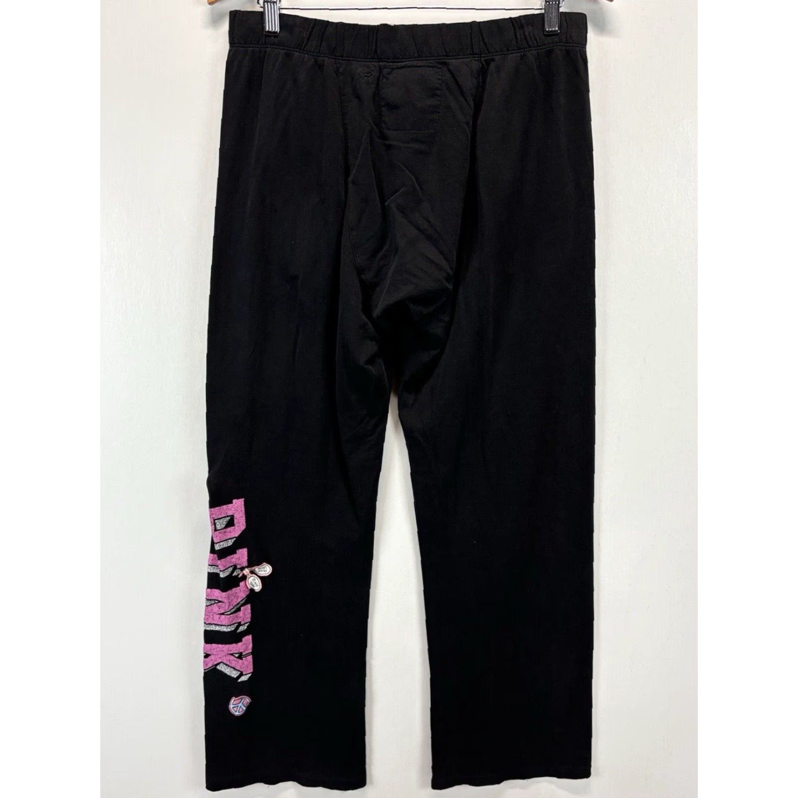 Pinko VINTAGE PINK Wide Leg Lounge Pants Small Black Cotton Blend Women Size 28" / US 6 / IT 42 - 3 Thumbnail