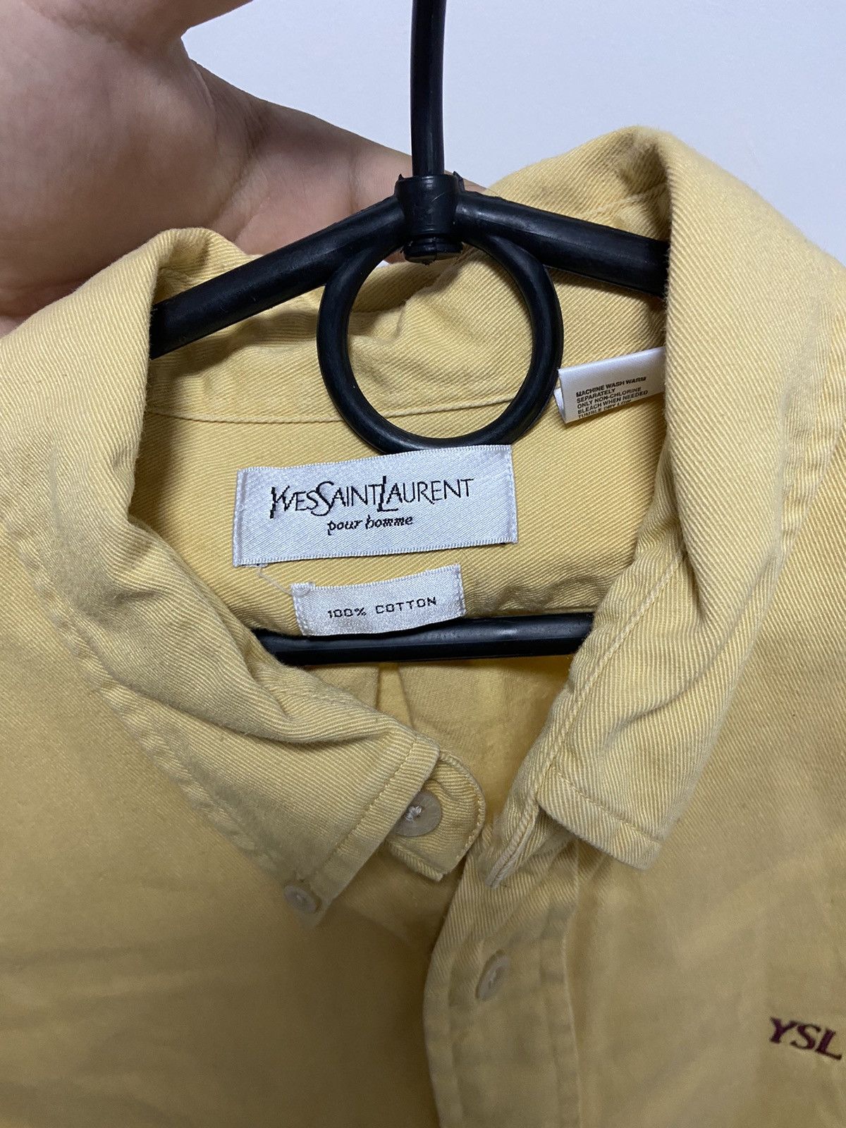 Vintage × Yves Saint Laurent Yves Saint Laurent Vintage Button Ups Luxury Small Logo YSL Size US L / EU 52-54 / 3 - 5 Thumbnail