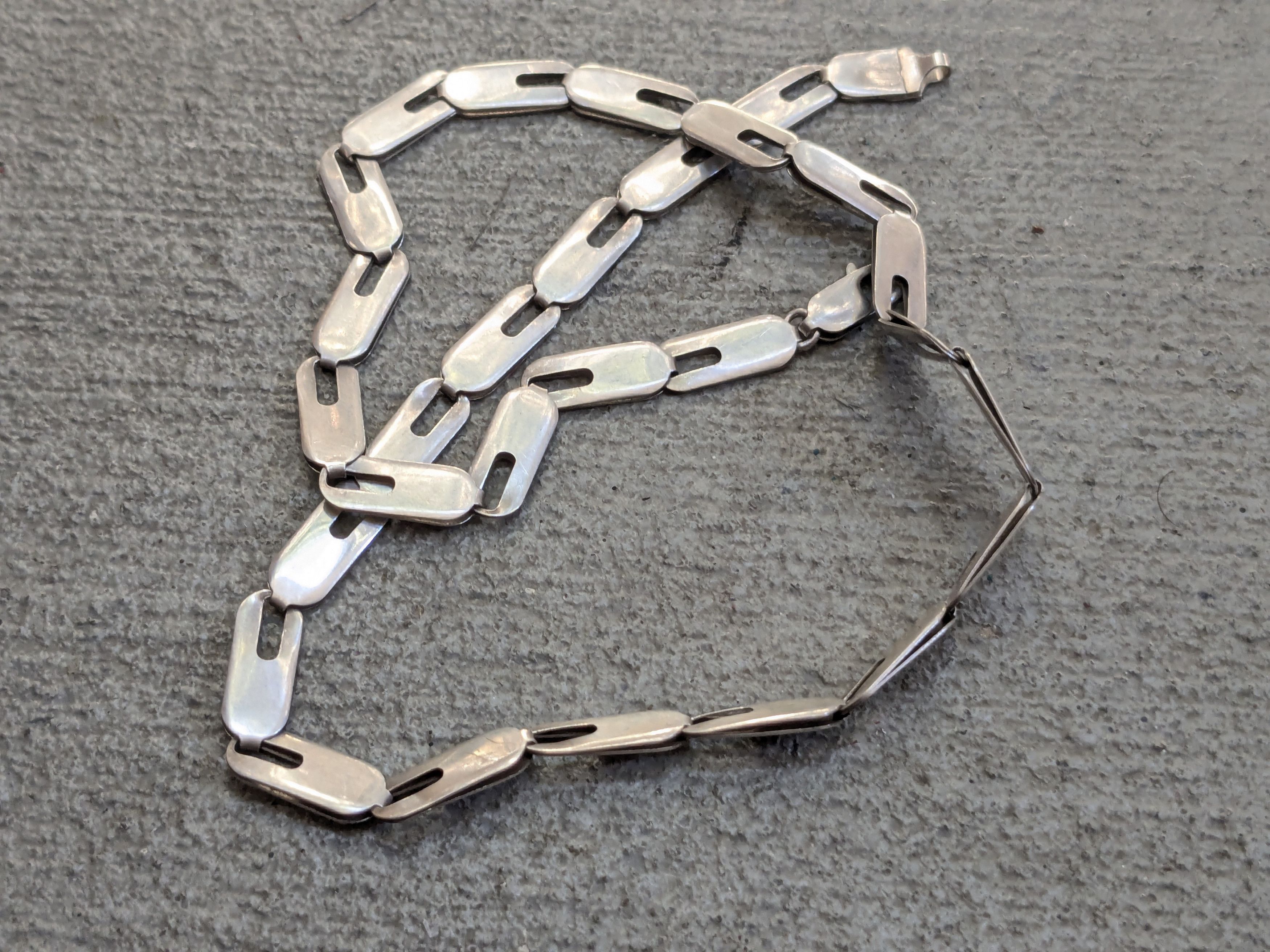 Vintage Vintage Sterling Silver Necklace 18" Modern Abstract Size ONE SIZE - 7 Thumbnail