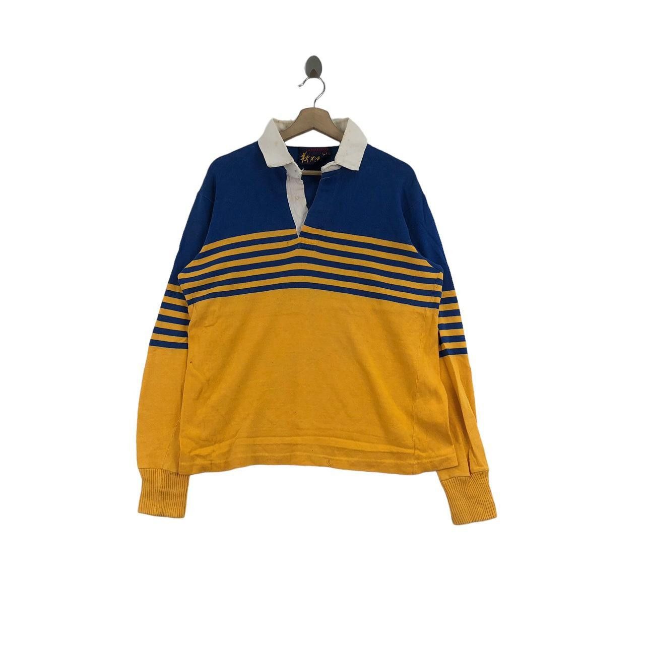 Vintage 90’ ATHLEISURE USA Rugby Polo Shirt Striped Jersey