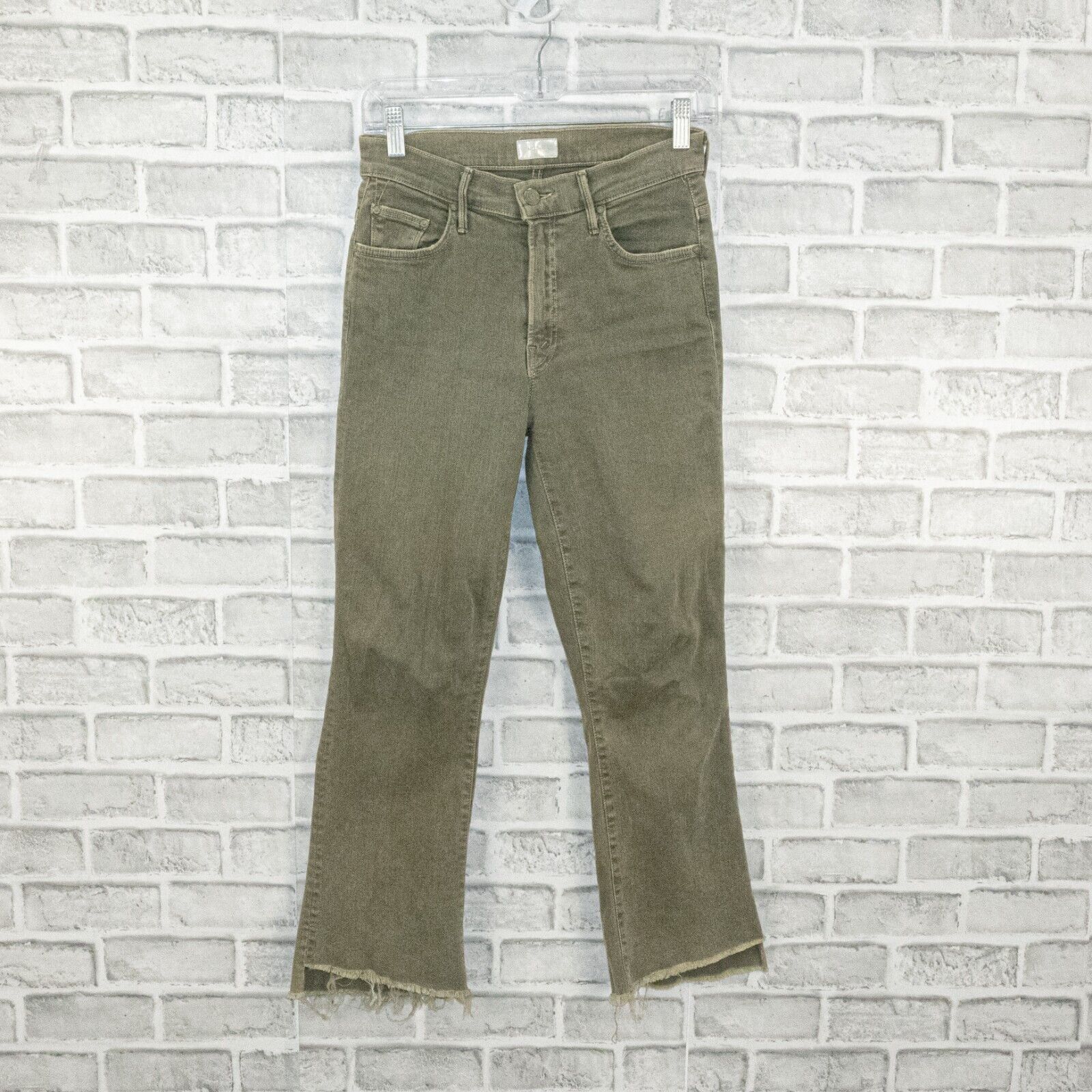MOTHER MOTHER Denim Insider Crop Step Fray Jeans in Dye Faded Army Size 25" / US 0 / IT 36 - 13 Thumbnail