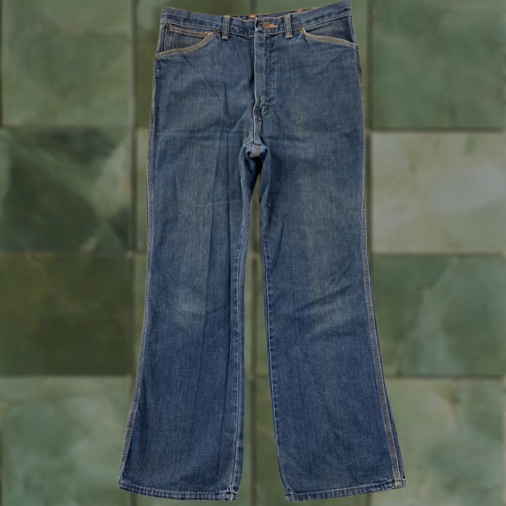 Wrangler VINTAGE Wrangler Jeans Mens 32x30 Blue Wrapid Transit 70s Bootcut Denim Cowboy Wrangler Retro Jeans 70s Cowboy Mens Blue Jeans Size 24" / US 00 / IT 34 - 1 Thumbnail