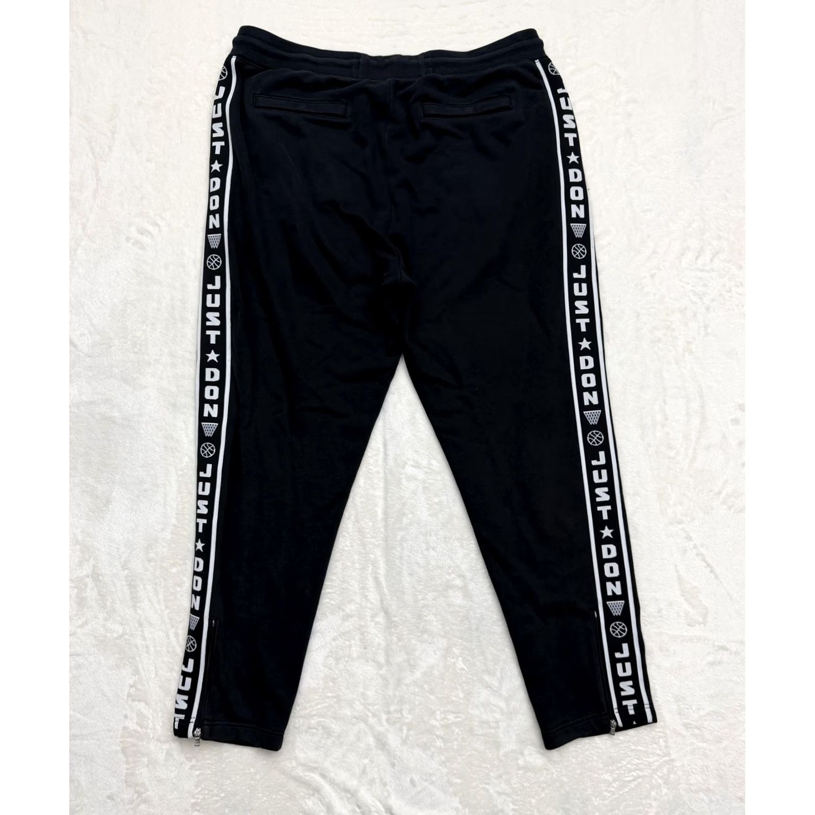 Just Don Just Don All City Sweatpants Track Pants Mens XXL Black Side Stripe Pockets Ribbed Adjustable Waist Size US 39 - 6 Thumbnail