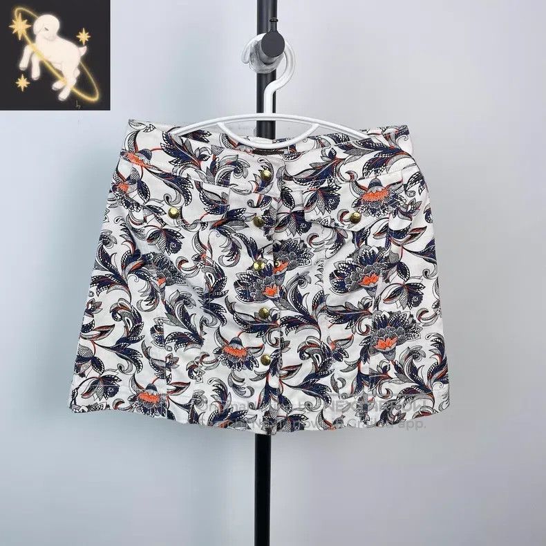 Louis Vuitton Louis Vuitton Blue and white cashew floral print skirt Size 37" - 1 Thumbnail