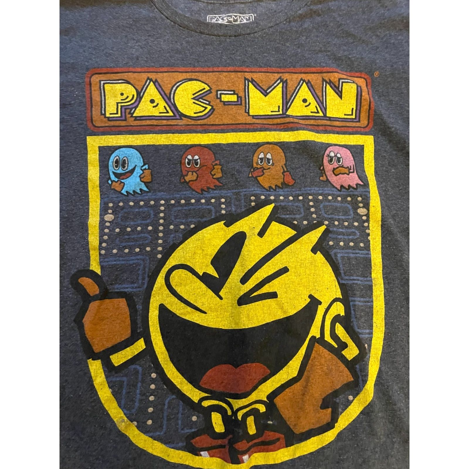 Vintage Pac-Man T-Shirt Men L Gray Short Sleeve Round Neck Retro Graphic Shirt Size US L / EU 52-54 / 3 - 3 Thumbnail