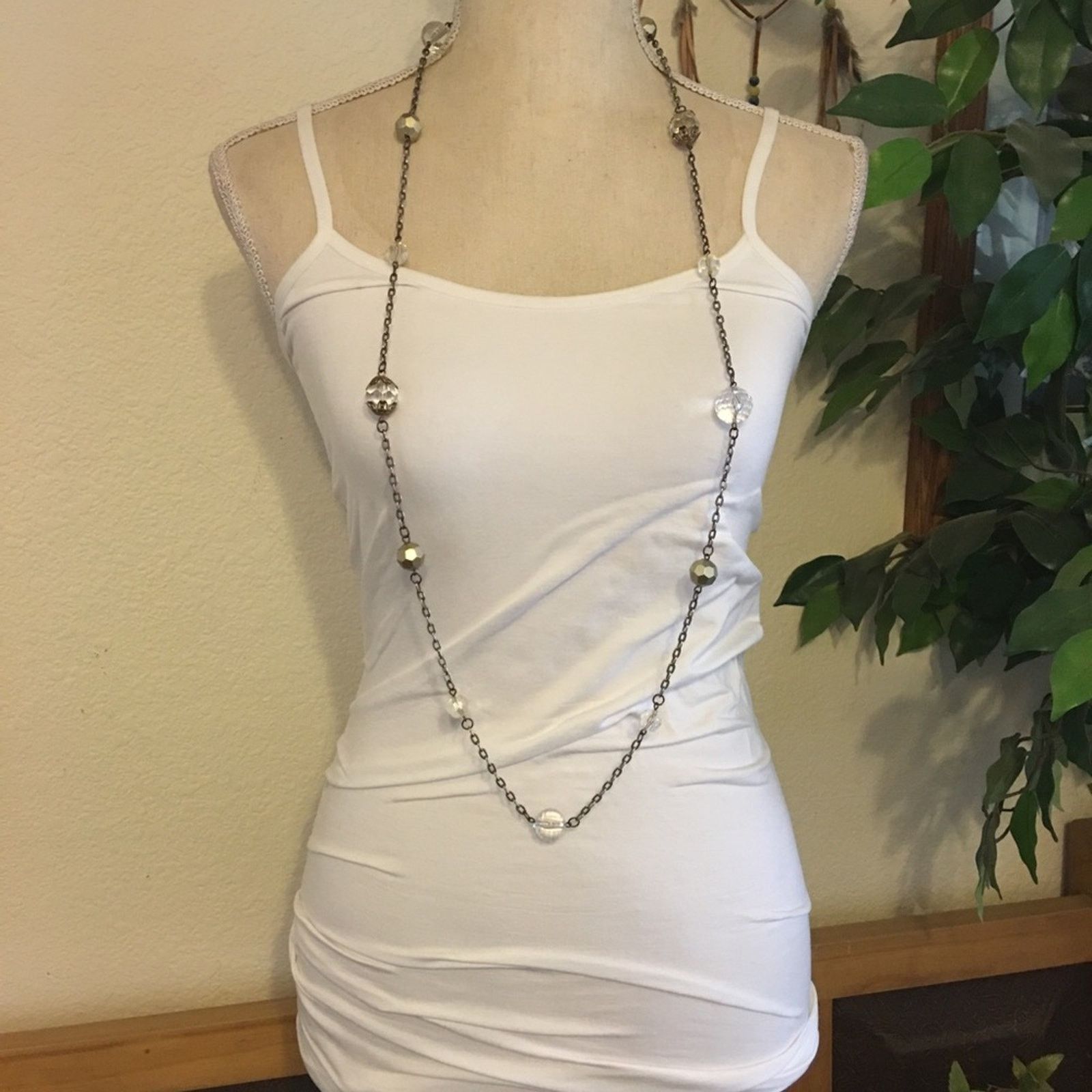 Vintage Vintage faceted resin beaded chain necklace Size ONE SIZE - 3 Thumbnail