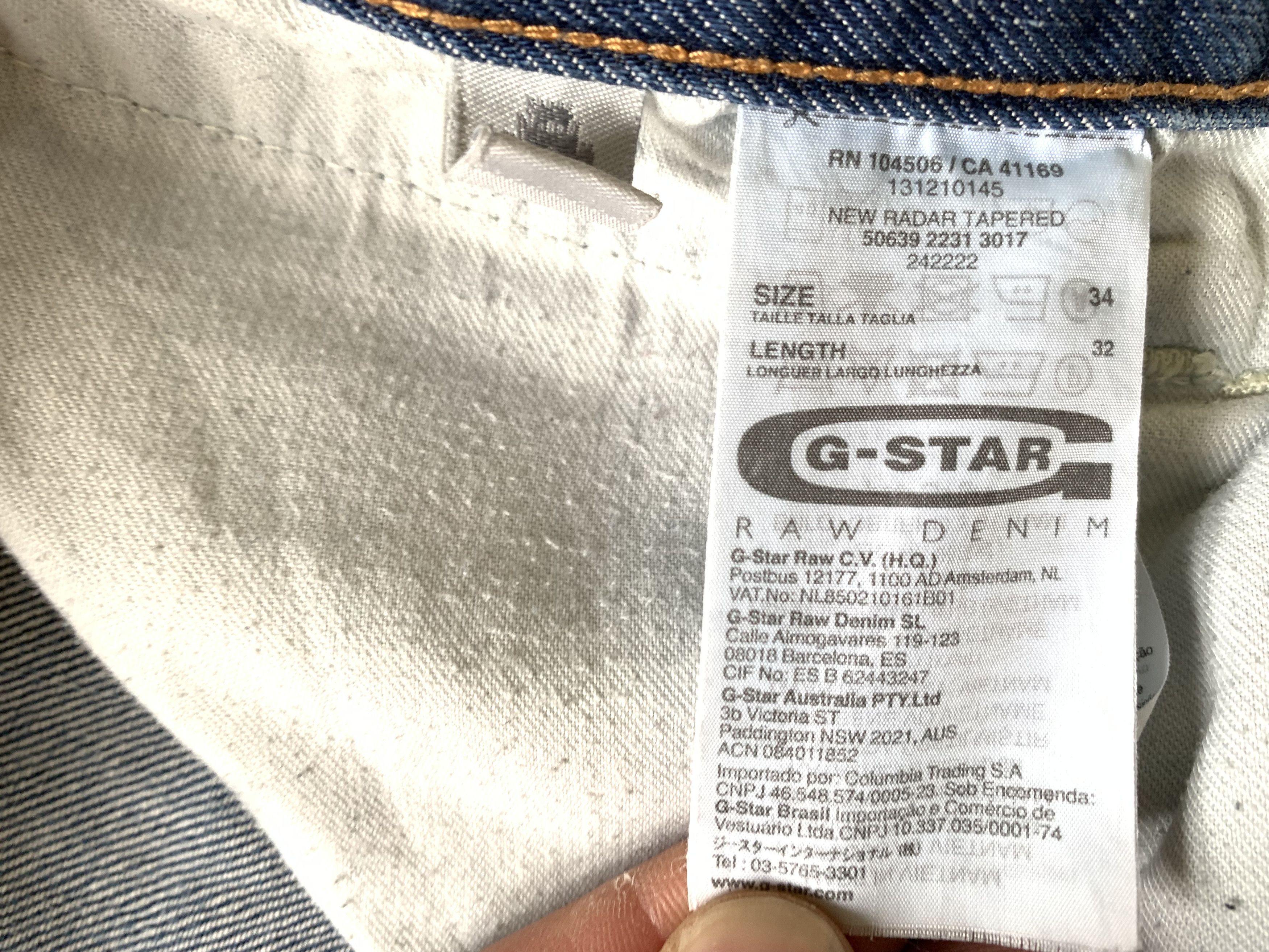 G-Star G Star Raw New Radar Tapered Distressed Jeans Size US 34 / EU 50 - 10 Thumbnail