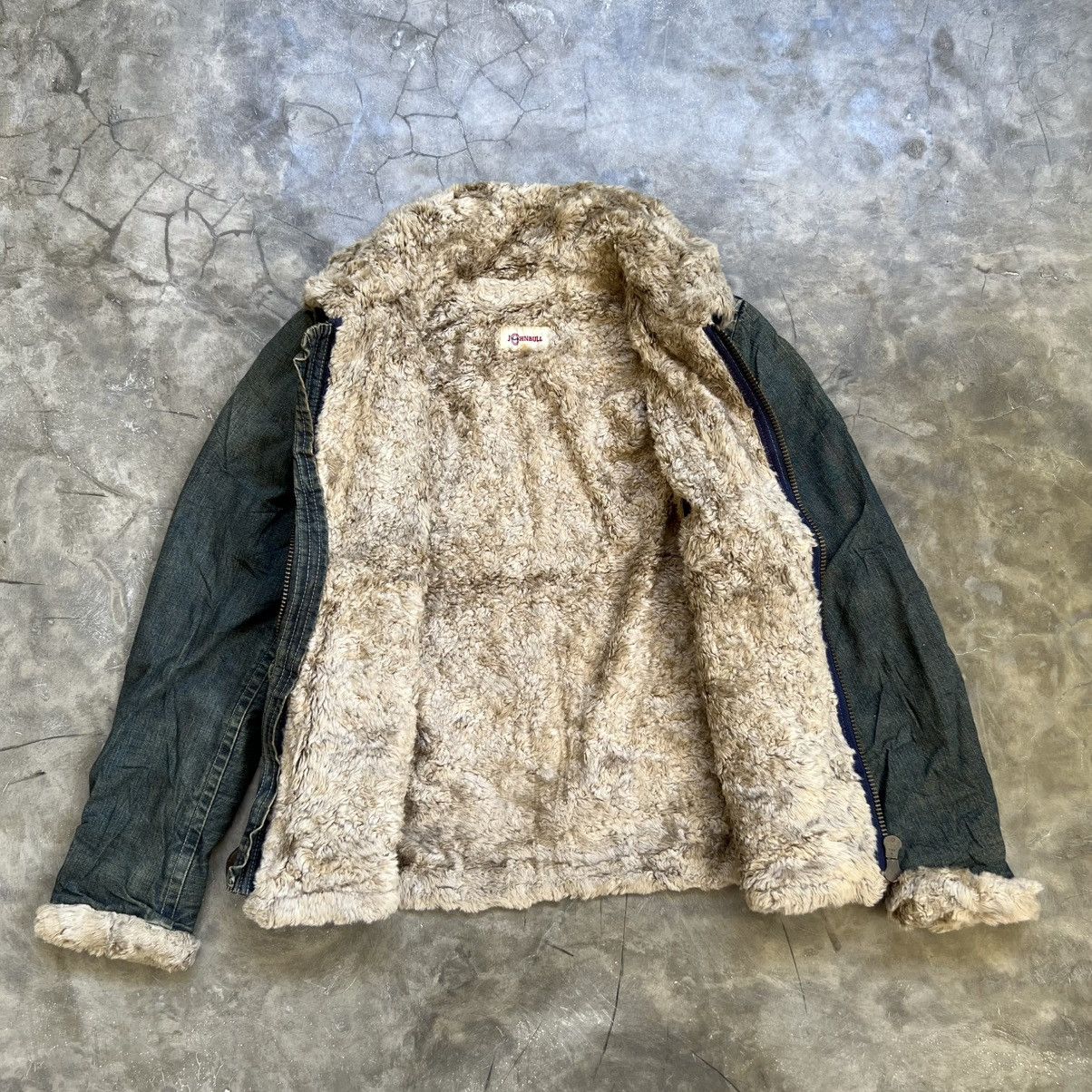Johnbull Vintage Johnbull Distressed Denim Jacket Fur Zipper Size US M / EU 48-50 / 2 - 3 Thumbnail