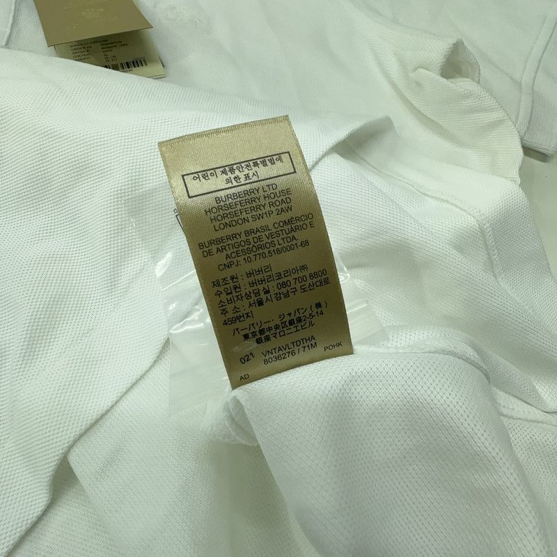 Burberry Burberry Classic White Short Sleeve Polo Shirt 0079 Size US XL / EU 56 / 4 - 1 Thumbnail