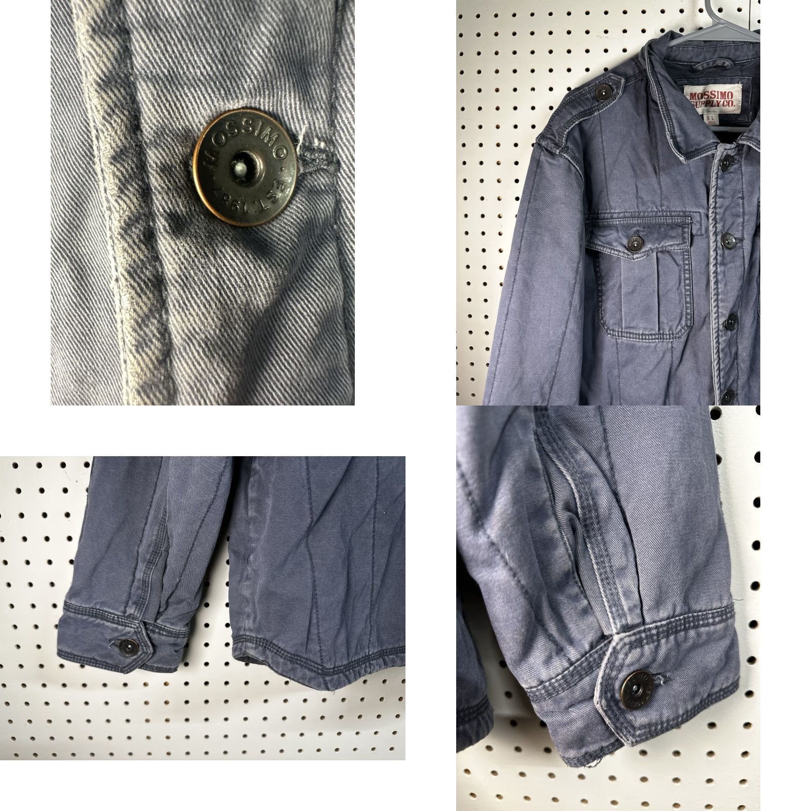 Mossimo VINTAGE Mossimo Jacket Womens Large Navy Button Up Collared Field Coat Shirt Size L / US 10 / IT 46 - 9 Thumbnail