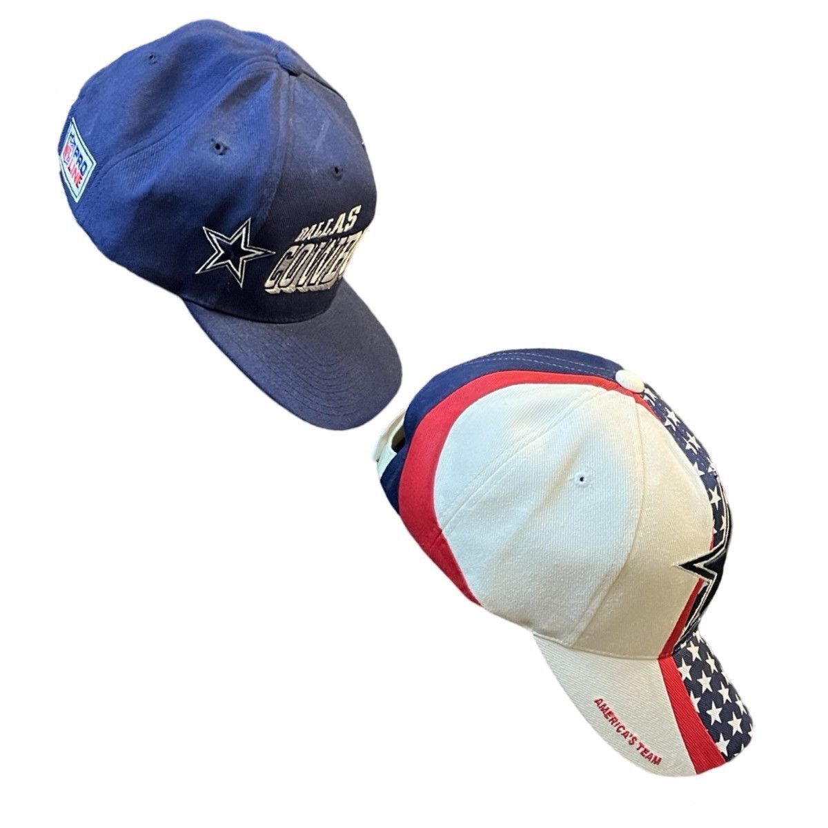Vintage 2 90s Dallas Cowboys Snap Back Hapts Caps Reebok Pro Line Size ONE SIZE - 4 Thumbnail