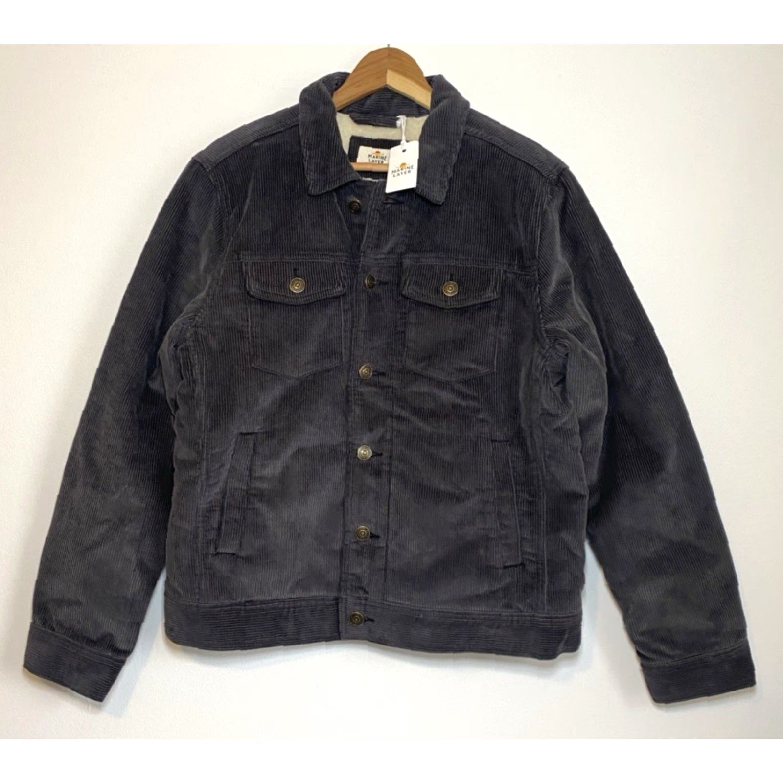 Marine Layer VINTAGE Marine Layer Boise Corduroy Trucker Jacket Men’s M Faded Black Corduroy Pockets Lined Button-Up Casual Streetwear 90s Mens Size US M / EU 48-50 / 2 - 6 Thumbnail