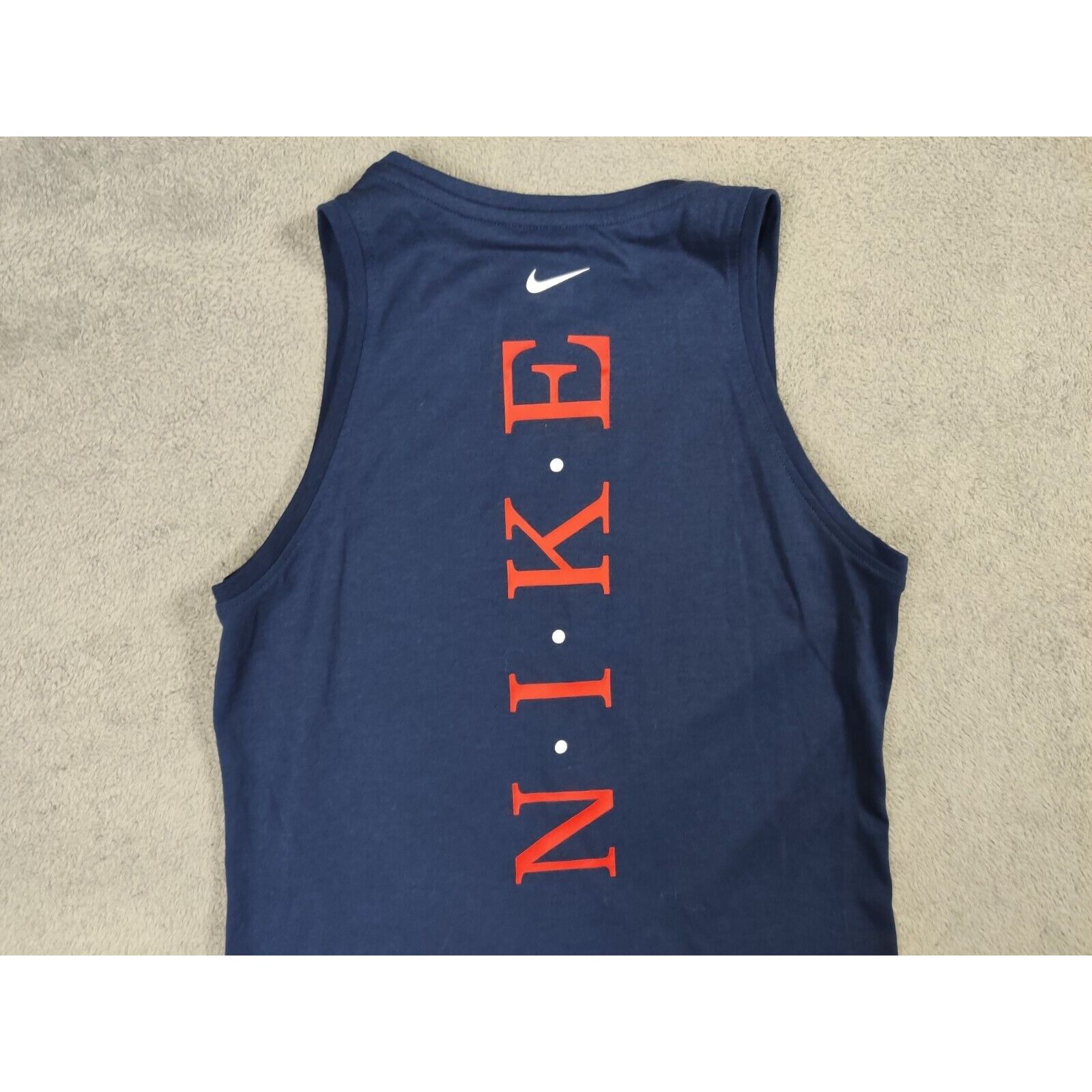 Nike Nike Shirt Adult Womens Small Dark Blue Swoosh Box Logo Nike Size S / US 4 / IT 40 - 6 Thumbnail
