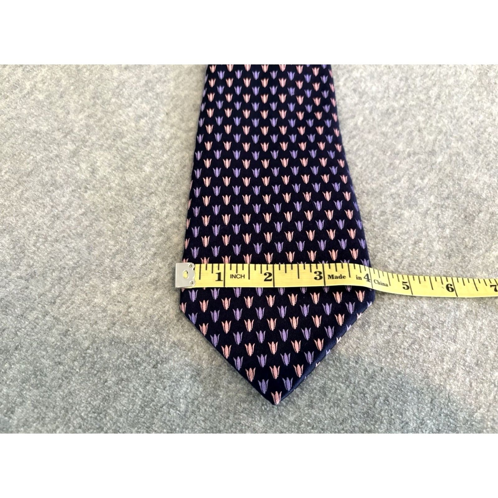 Pinko Thomas Pink Silk Tie Purple Floral Men 57-60in Silk Purple Floral Tie France 59in Size ONE SIZE - 4 Thumbnail