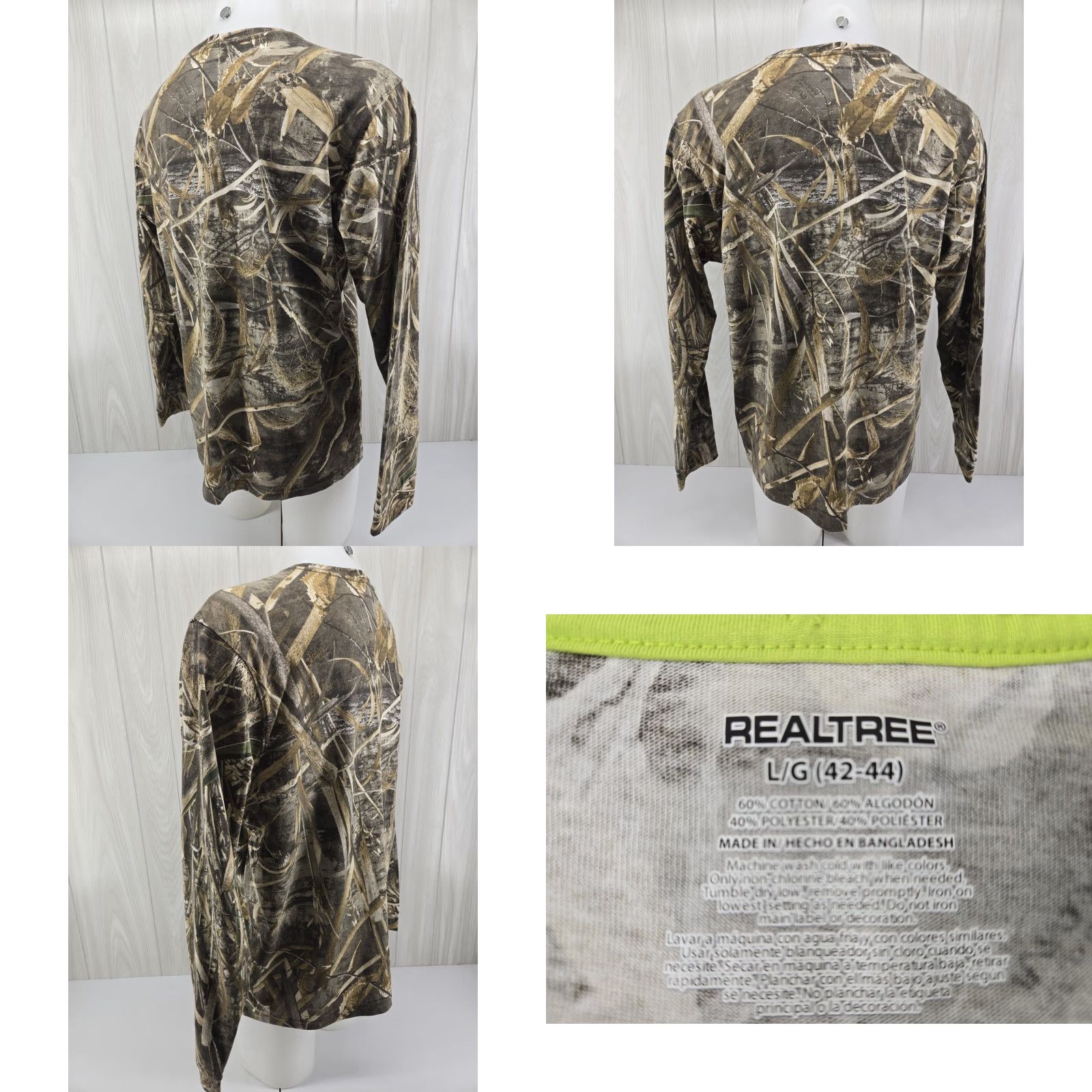 Realtree Realtree T-Shirt Mens Large Camo Max 5 Long Sleeve Hunting Outdoors Size US L / EU 52-54 / 3 - 8 Thumbnail