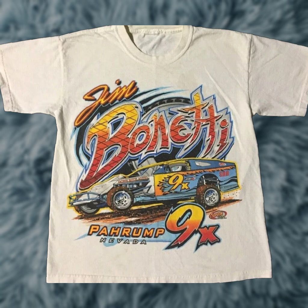 NASCAR VINTAGE Jim Bonetti Dwarf Car Racing Shirt XS White NASCAR Y2K Grunge 80s 90s Size US XS / EU 42 / 0 - 1 Thumbnail
