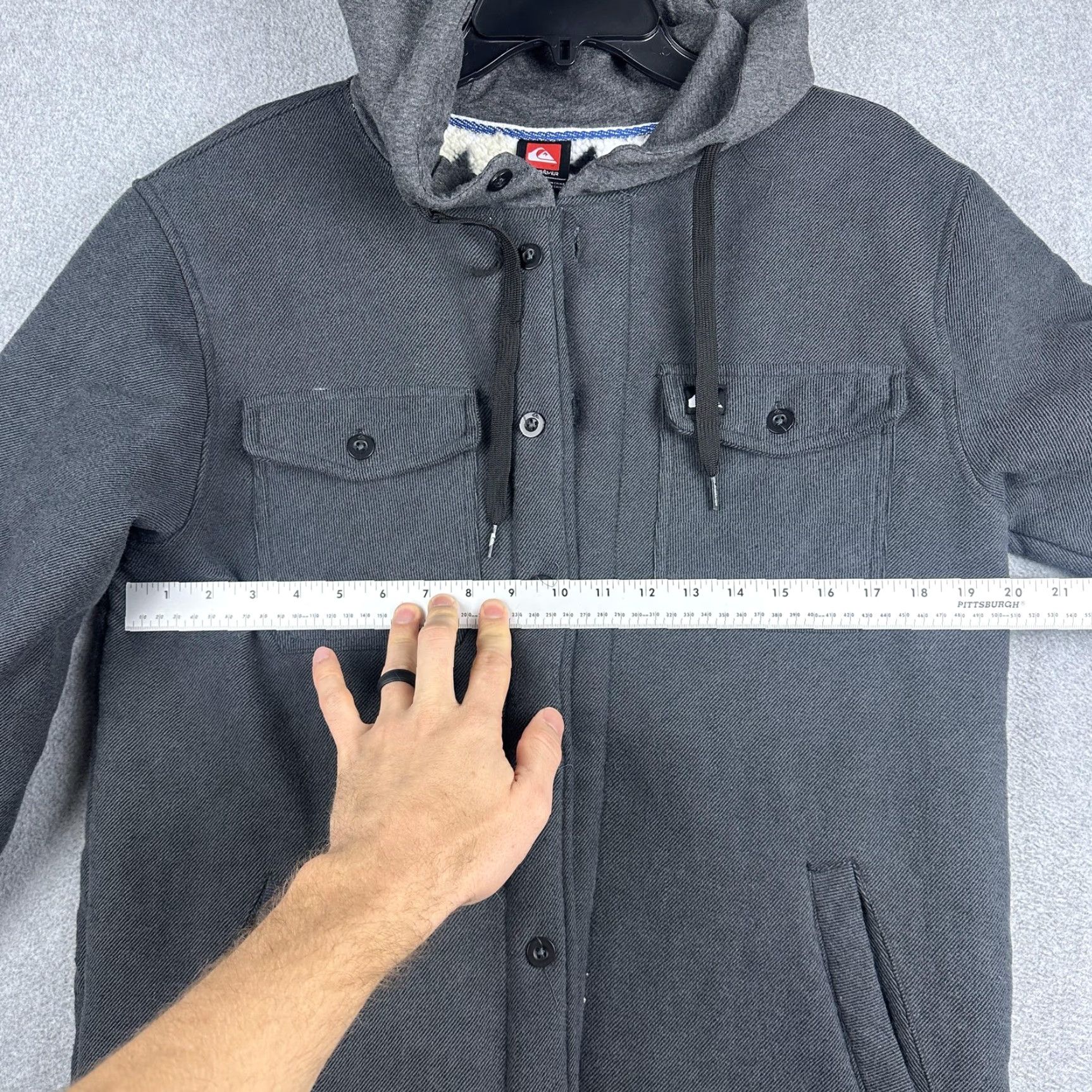 Quiksilver Quiksilver Jacket Mens Small Gray Hooded Sherpa Lined Snap Parka QSM35LW147 NWT Size US S / EU 44-46 / 1 - 6 Thumbnail