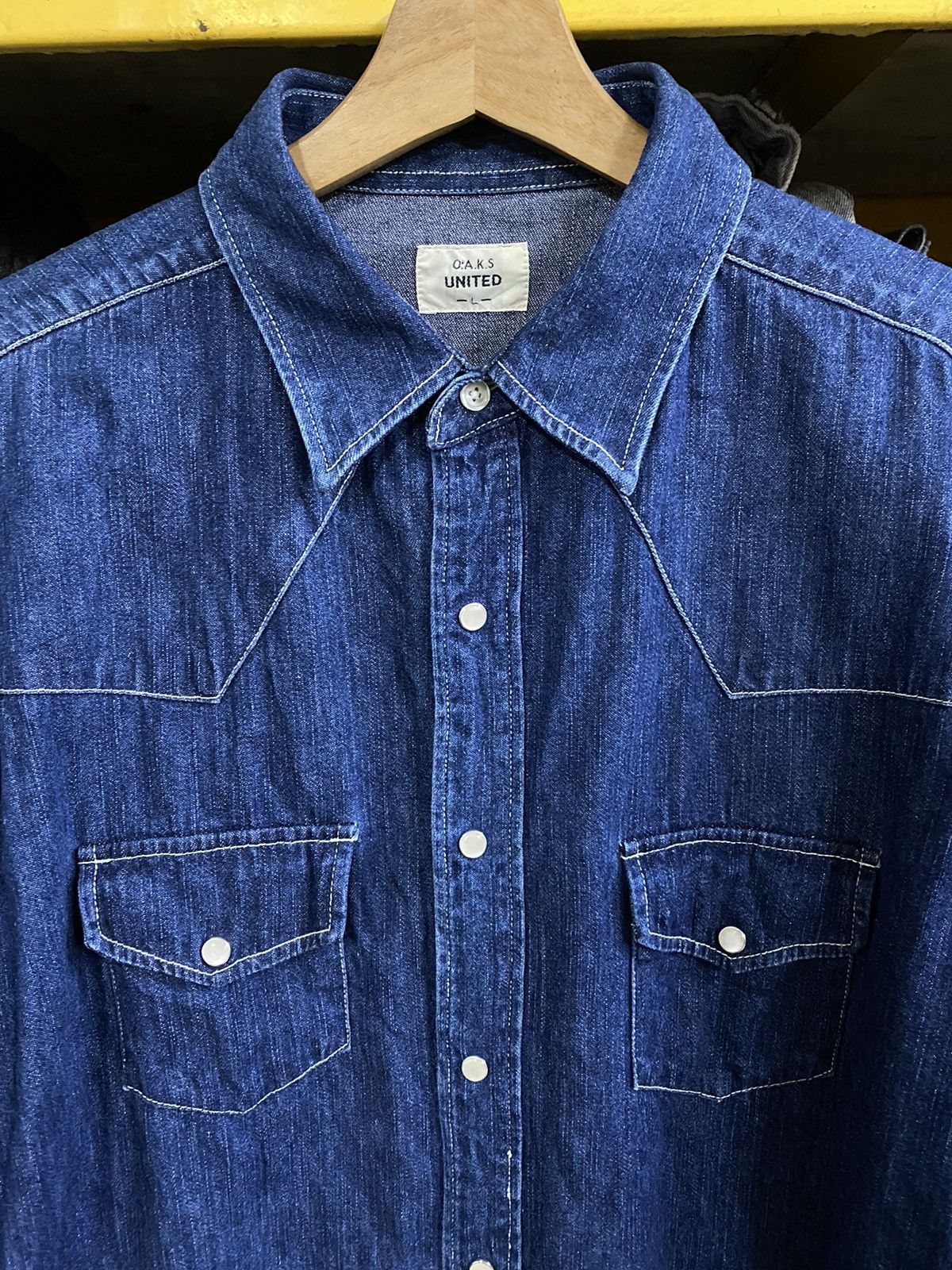 Japanese Brand Japanese O.A.K.S United Western Denim Shirt Size US L / EU 52-54 / 3 - 4 Thumbnail