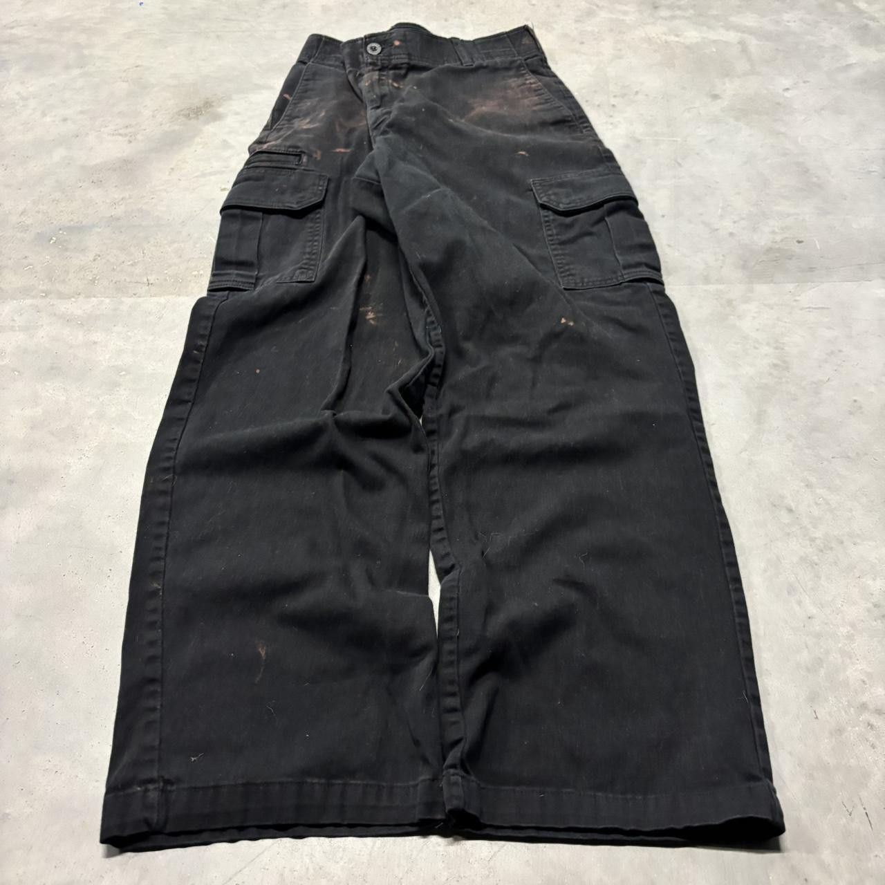 Japanese Brand × Vintage Crazy Vintage Y2K/2000s Faded Black Skater Cargo Pants! Size US 33 - 3 Thumbnail