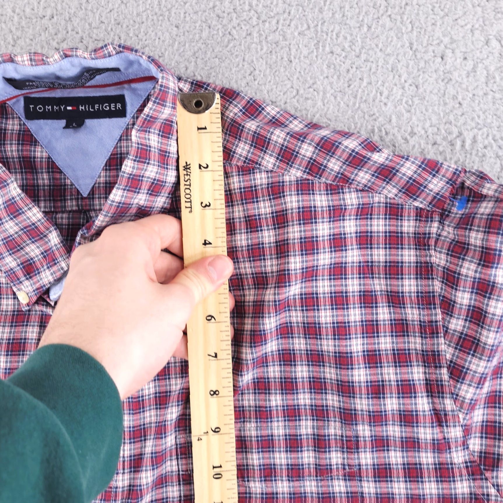Tommy Hilfiger Tommy Hilfiger Shirt Mens Large Check Red Long Sleeve Button Casual Cotton Size US L / EU 52-54 / 3 - 7 Thumbnail