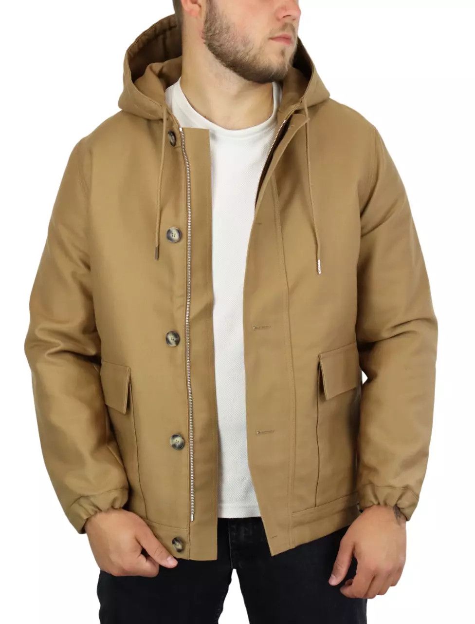 Sandro SANDRO Deck Jacket Mens SMALL Hooded Patch Pockets Fleece Size US S / EU 44-46 / 1 - 1 Thumbnail