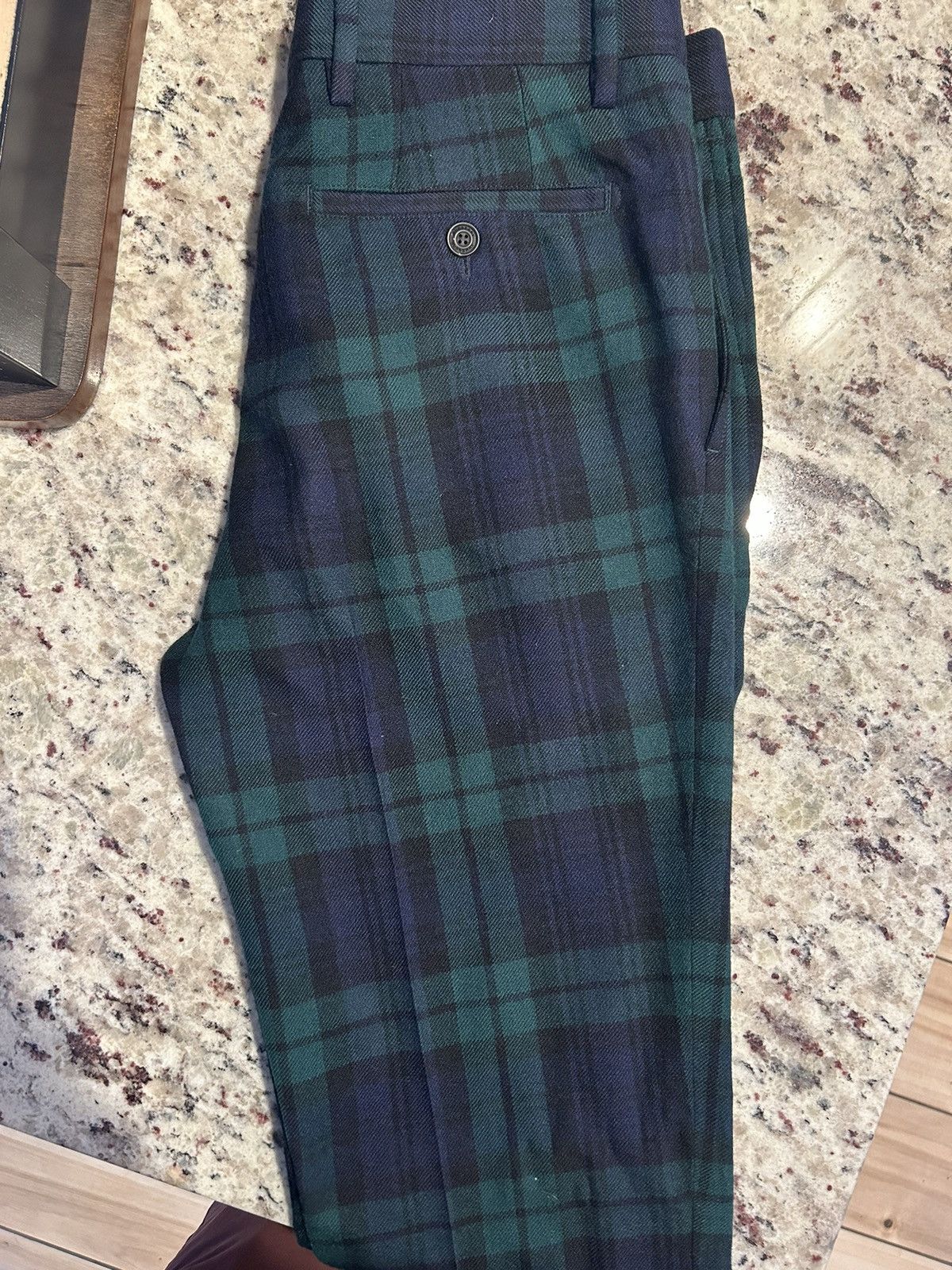 image of Burberry Dress Pants in Green Purple, Men's (Size 30)