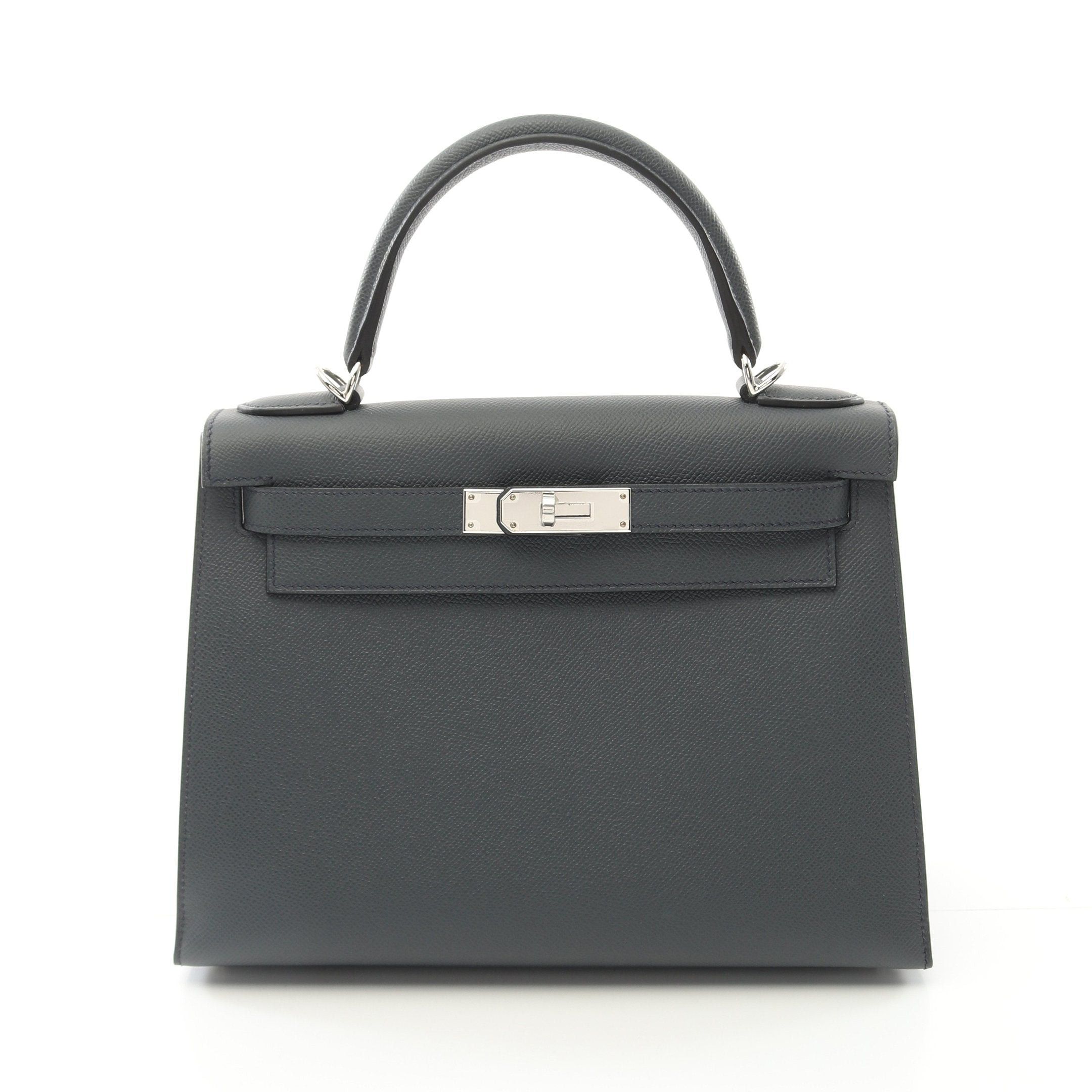 Hermes Hermes Kelly28 Grimist Handbag Veau Epsom Gray Silver Hardware Outside Sewing Double Engraved Size ONE SIZE - 1 Thumbnail