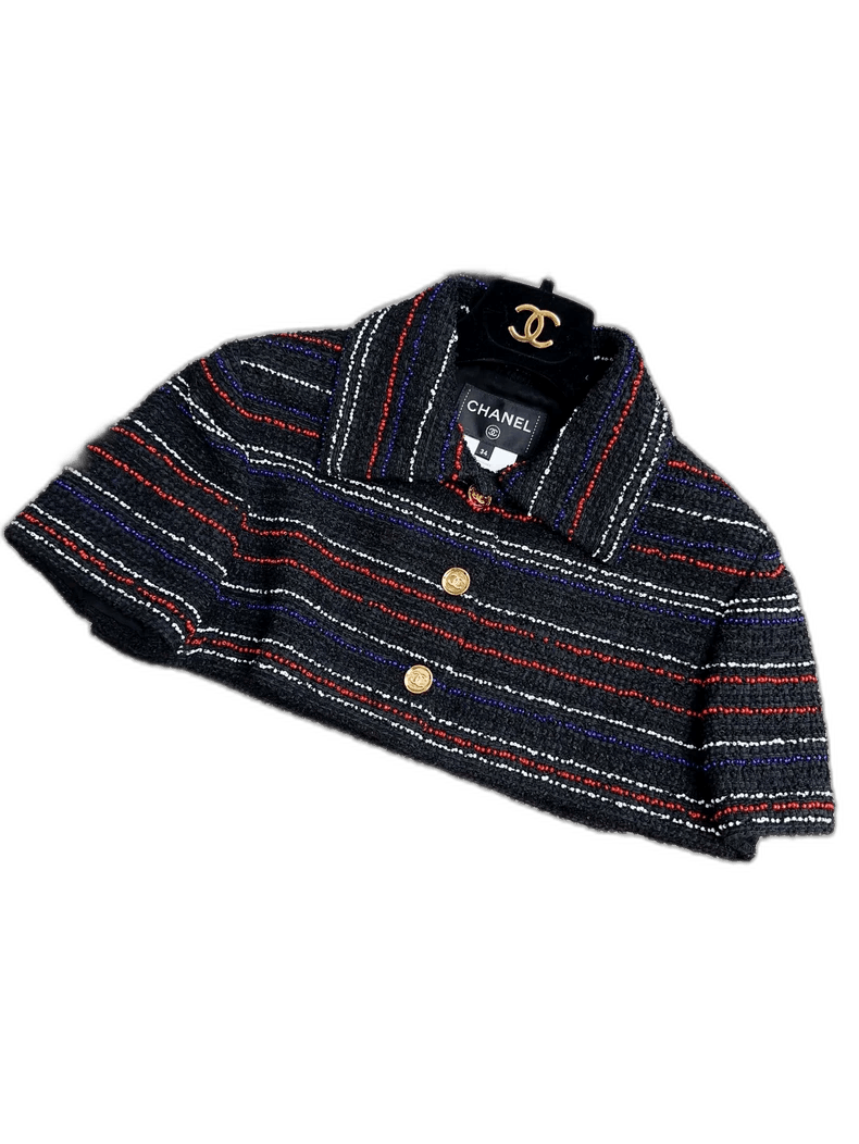 Chanel Chanel Striped Jacket with Beading Embroidery Size S / US 4 / IT 40 - 1 Thumbnail