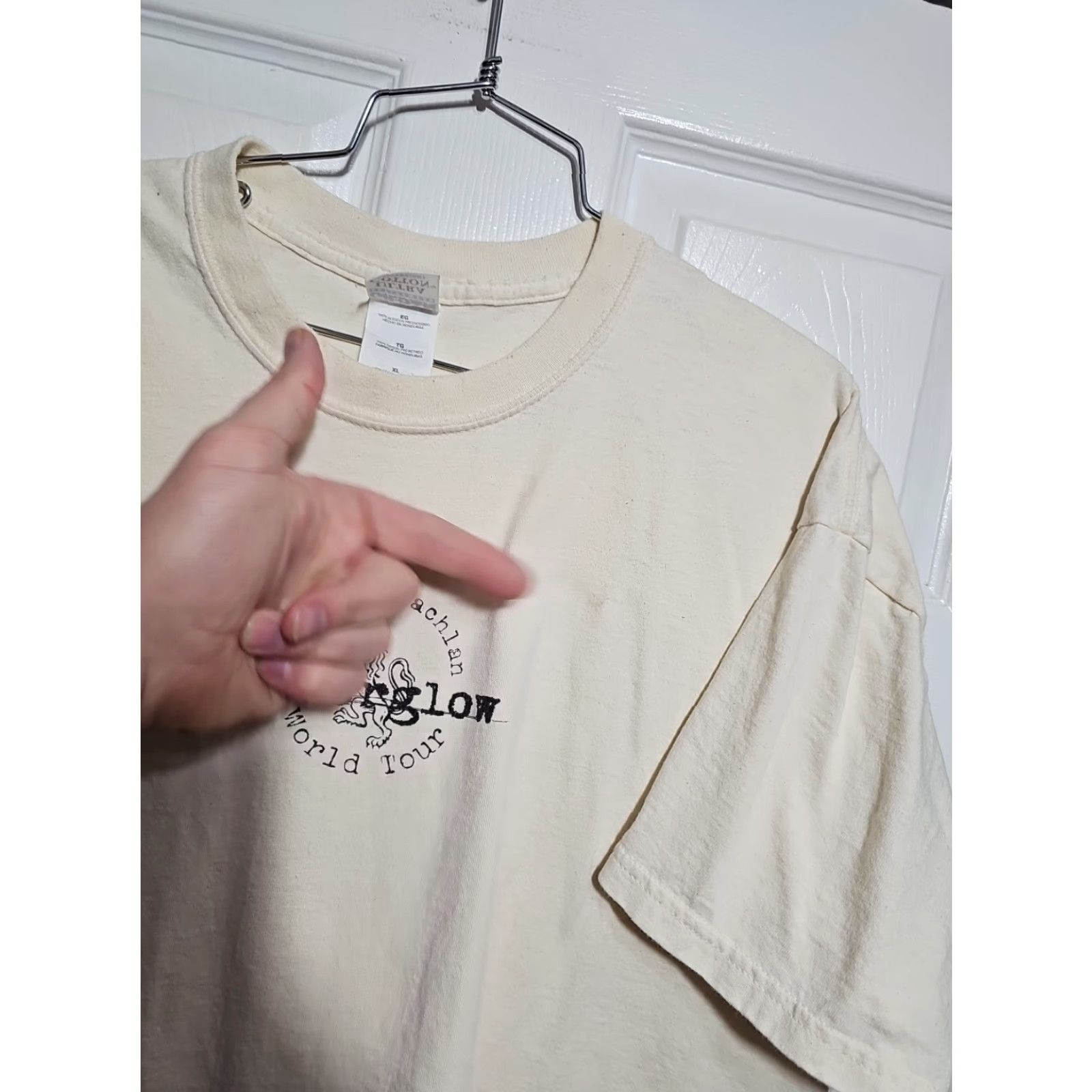 Gildan VINTAGE Sarah McLachlan Afterglow Tour 2004 T Shirt Mens XL Concert Logo Gildan White Cotton Jersey Short Sleeve Crew Neck Size US XL / EU 56 / 4 - 4 Thumbnail