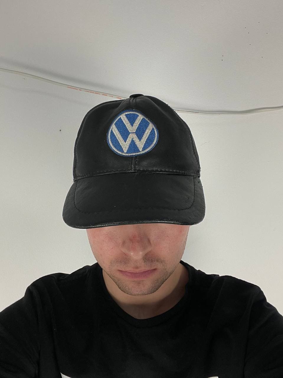 NASCAR Vintage Volkswagen Leather Cap Hat Logo 1990s Racing Y2K Vag Size ONE SIZE - 1 Thumbnail