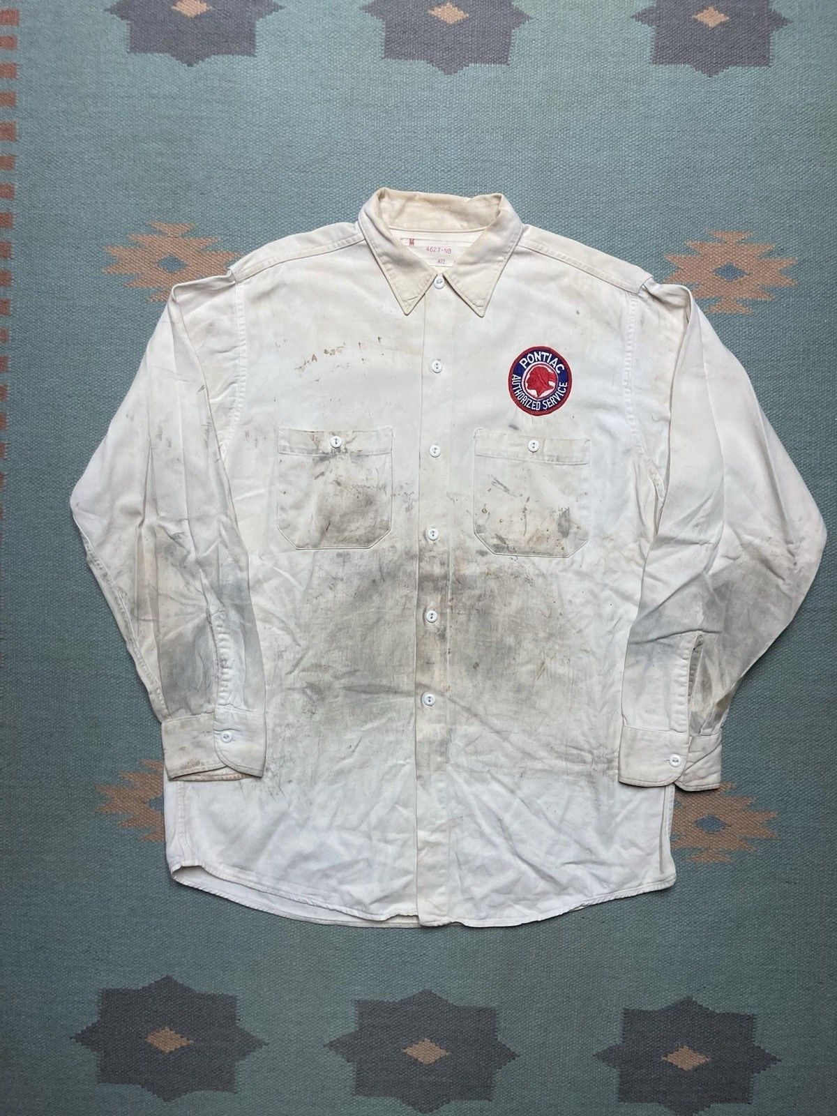 Vintage Vintage 50s 60s work shirt pontiac patch car grunge medium Size US M / EU 48-50 / 2 - 1 Thumbnail